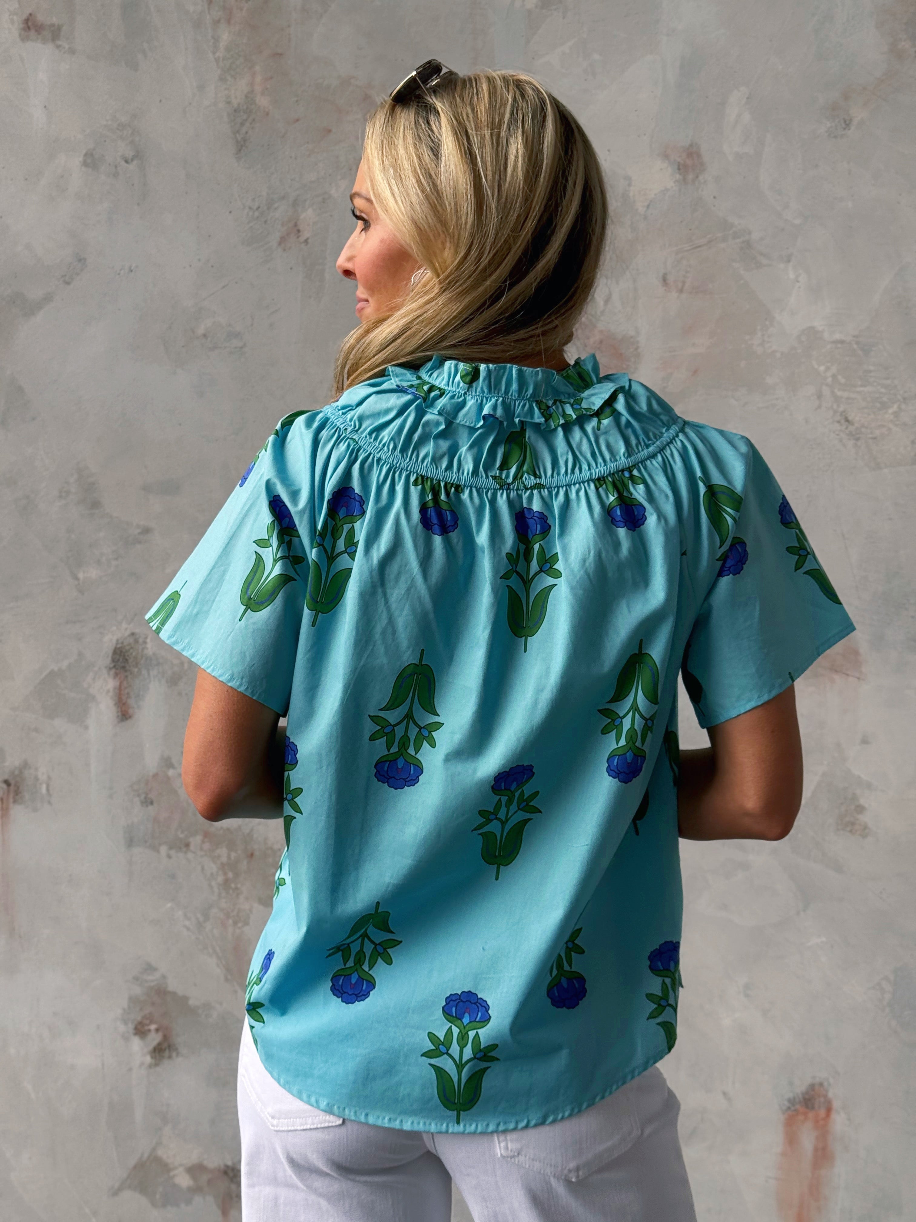 Bluebell Blouse - BLUE - willows clothing BLOUSE