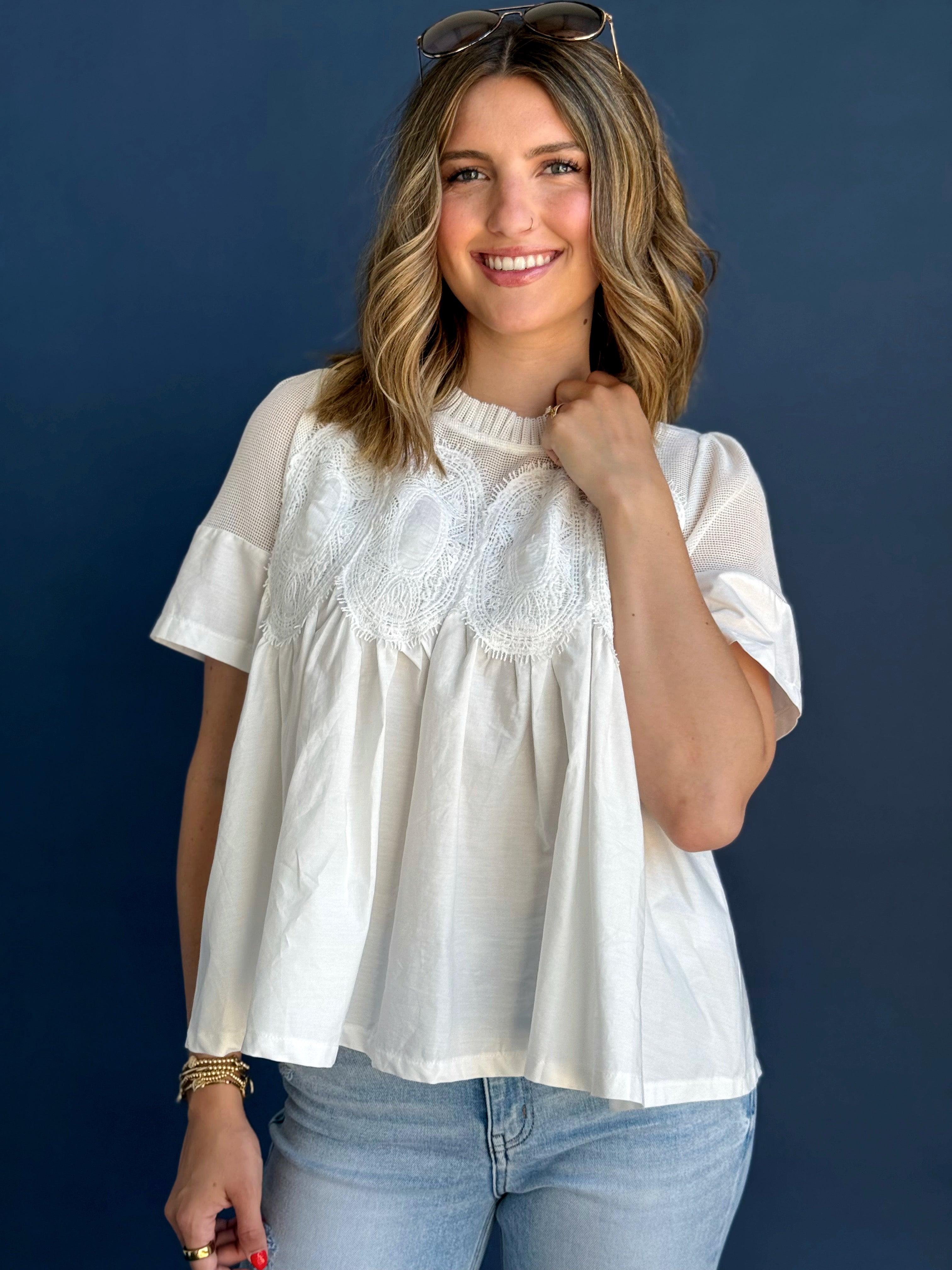 Blythe Blouse - WHITE - willows clothing BLOUSE