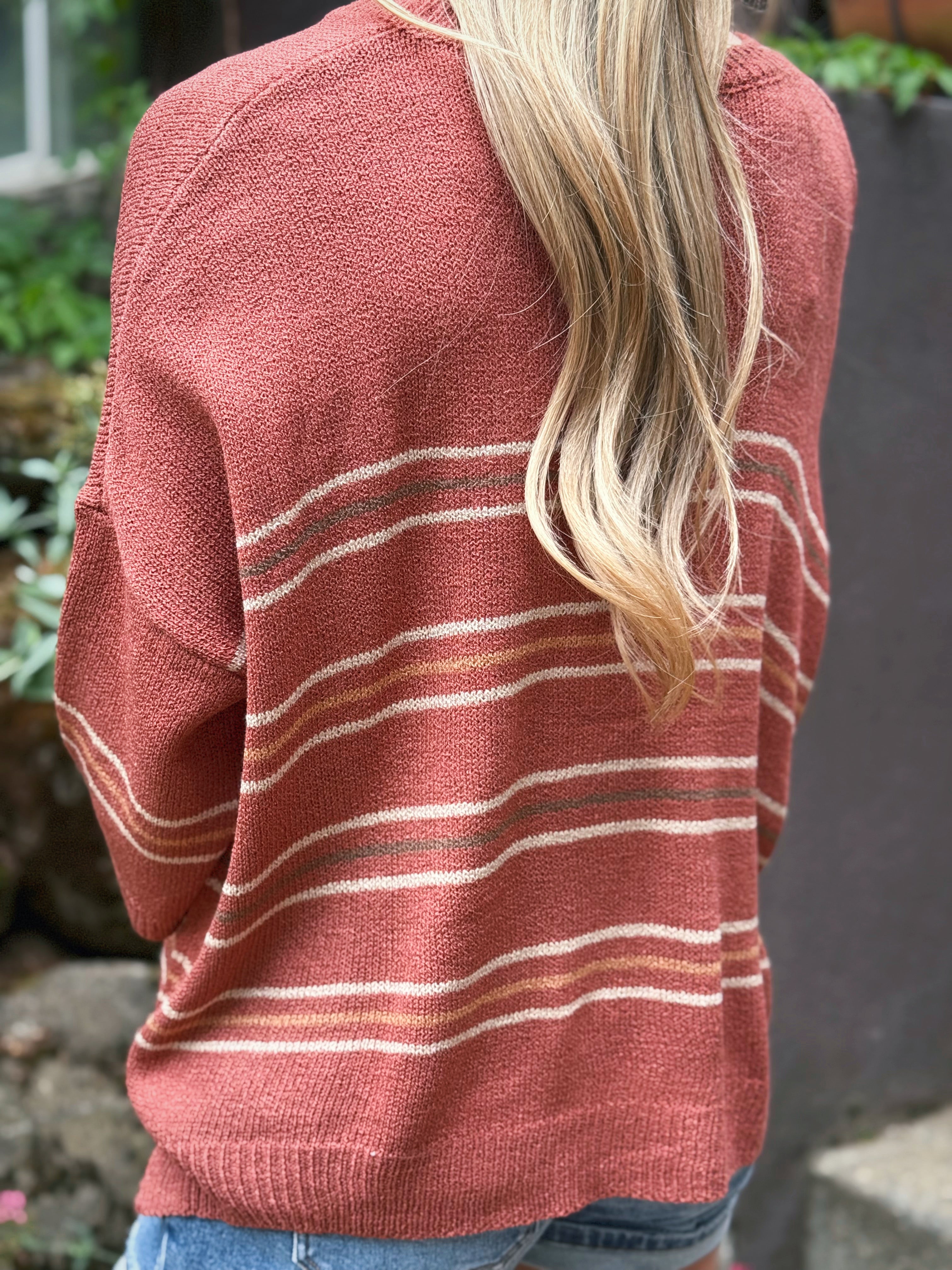 Breezy Sweater - RUST - willows clothing SWEATER