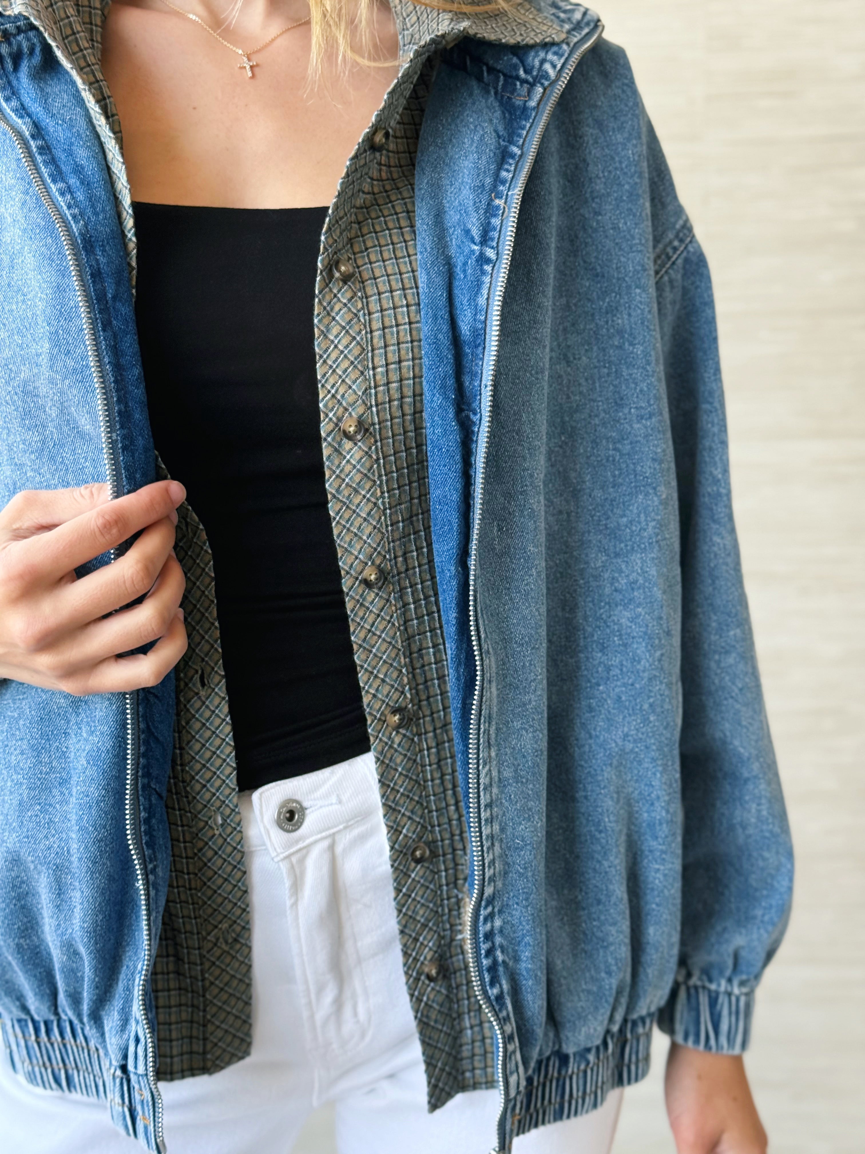 Brentwood Denim Jacket - DARK DENIM - willows clothing JACKET
