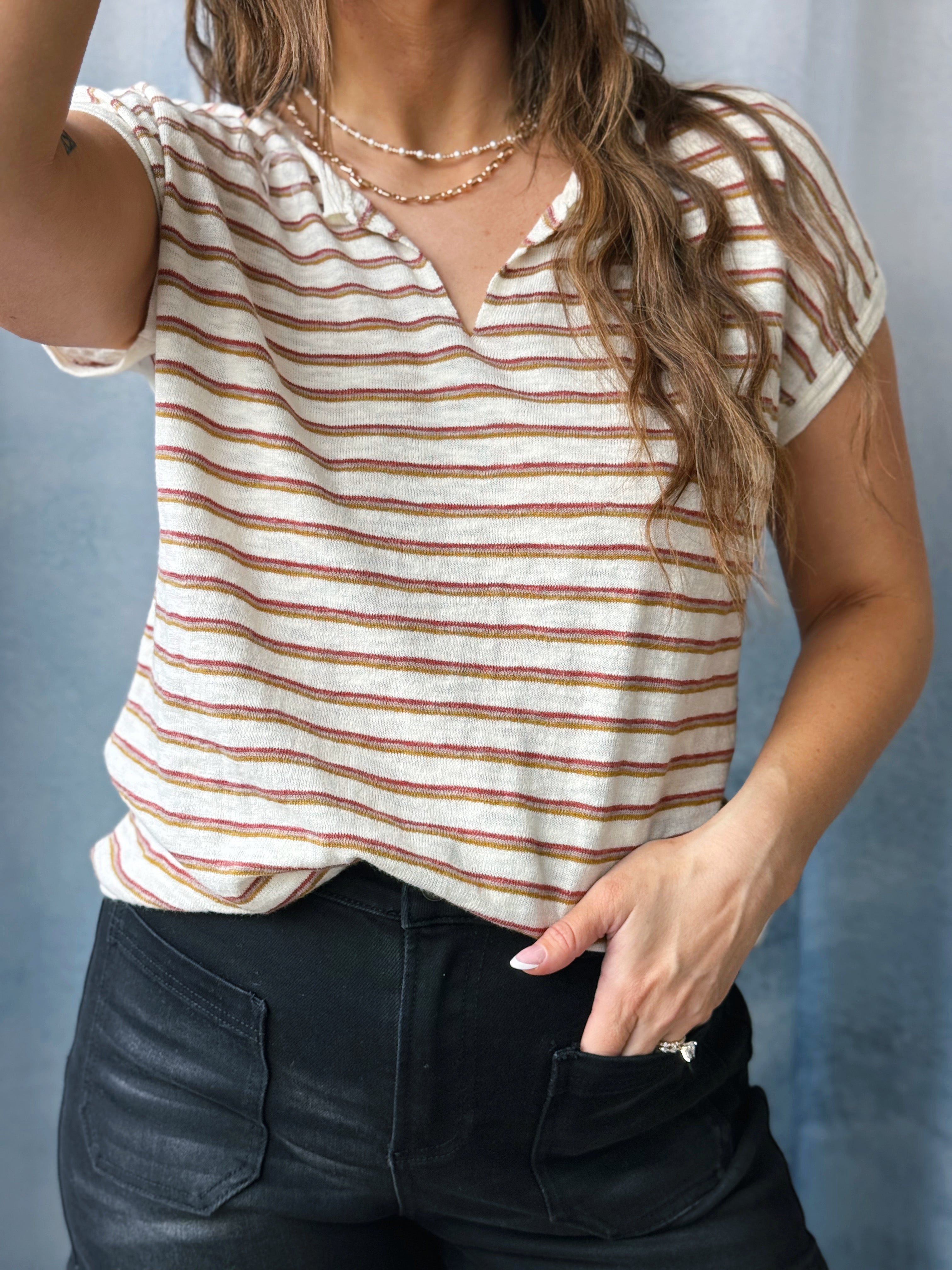 Brooklyn Sweater - RUST/MOCHA - willows clothing SWEATER
