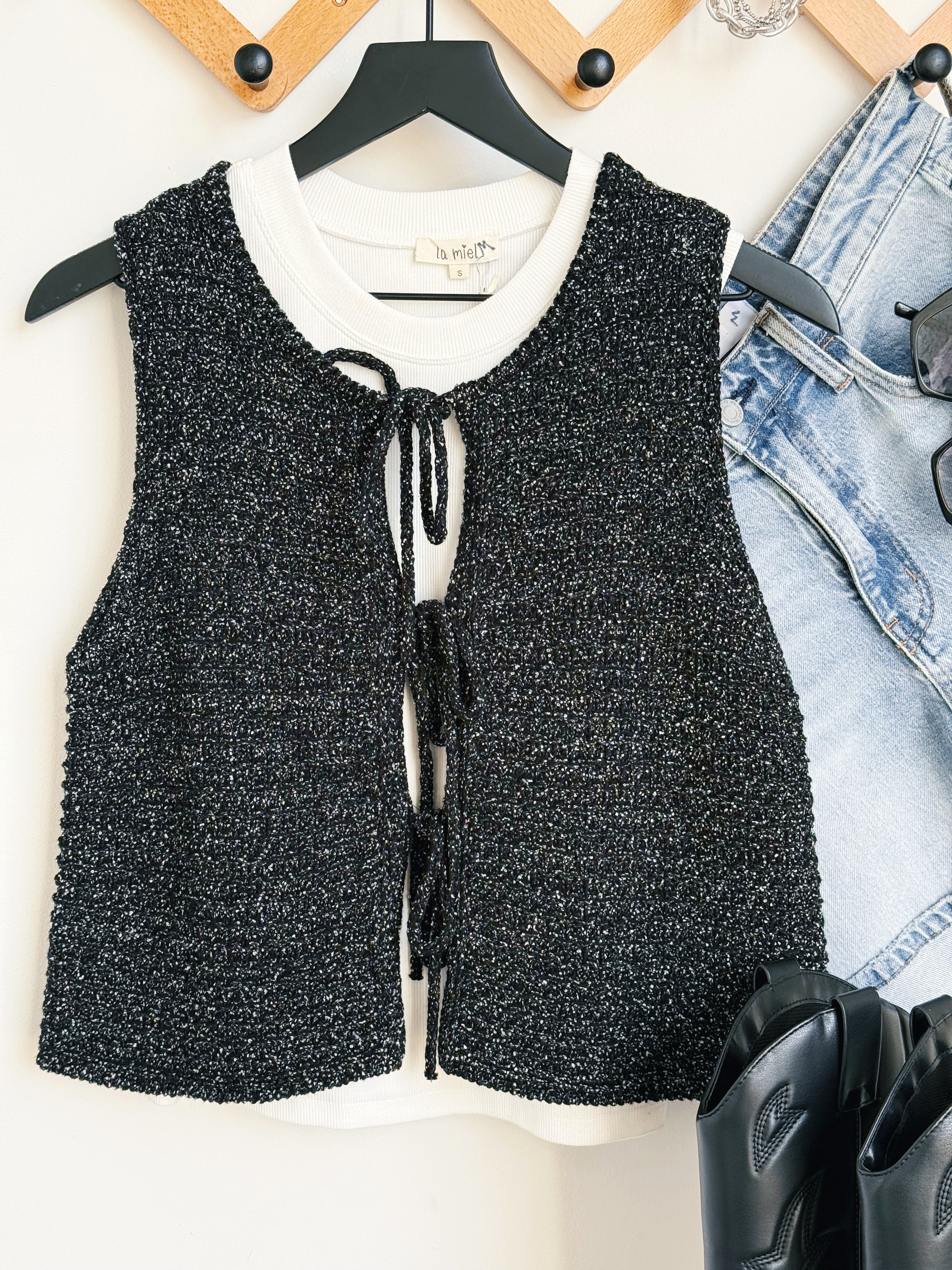 Brooks Sweater Vest - GREY - willows clothing TANK