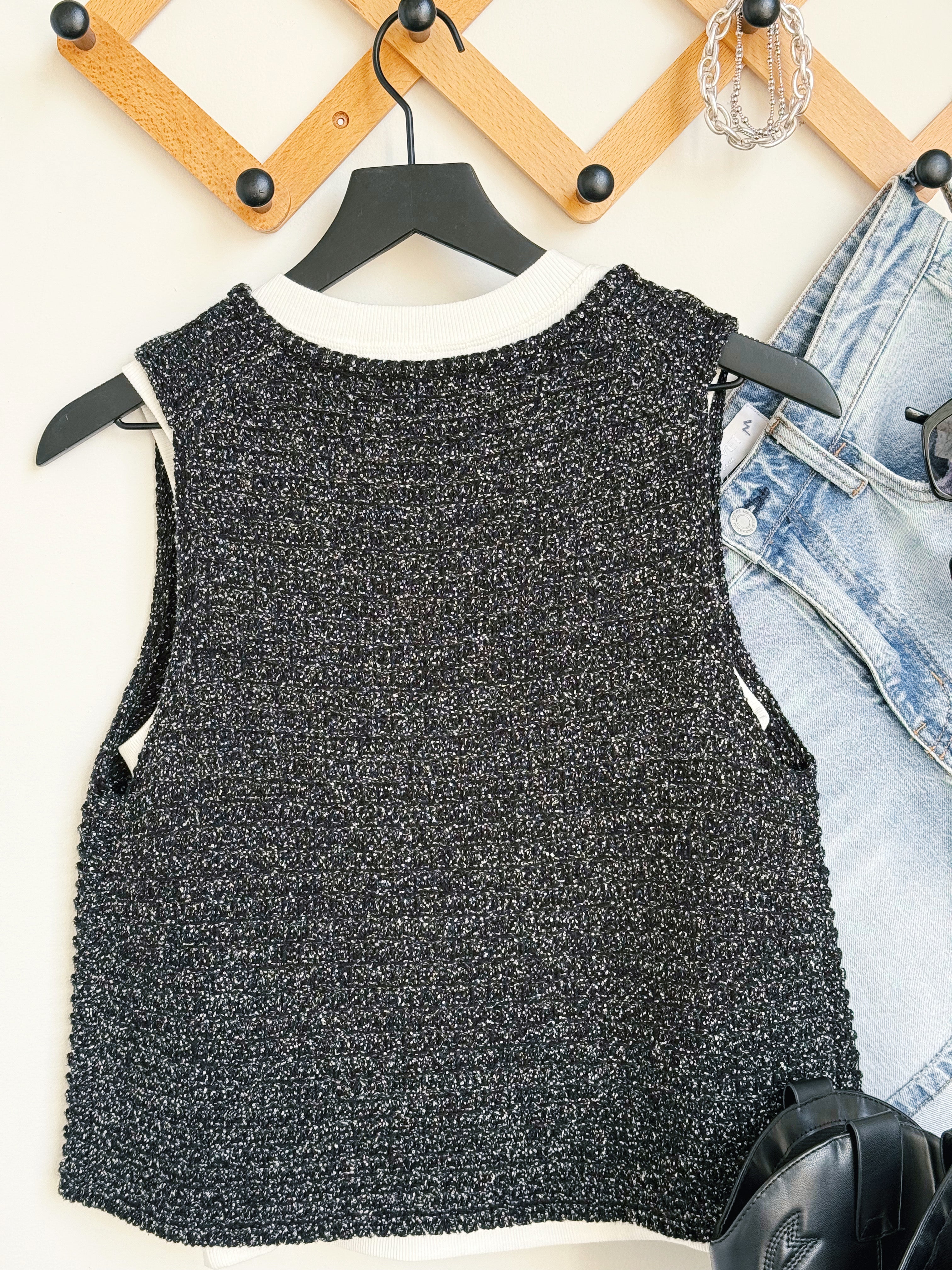 Brooks Sweater Vest - GREY - willows clothing TANK