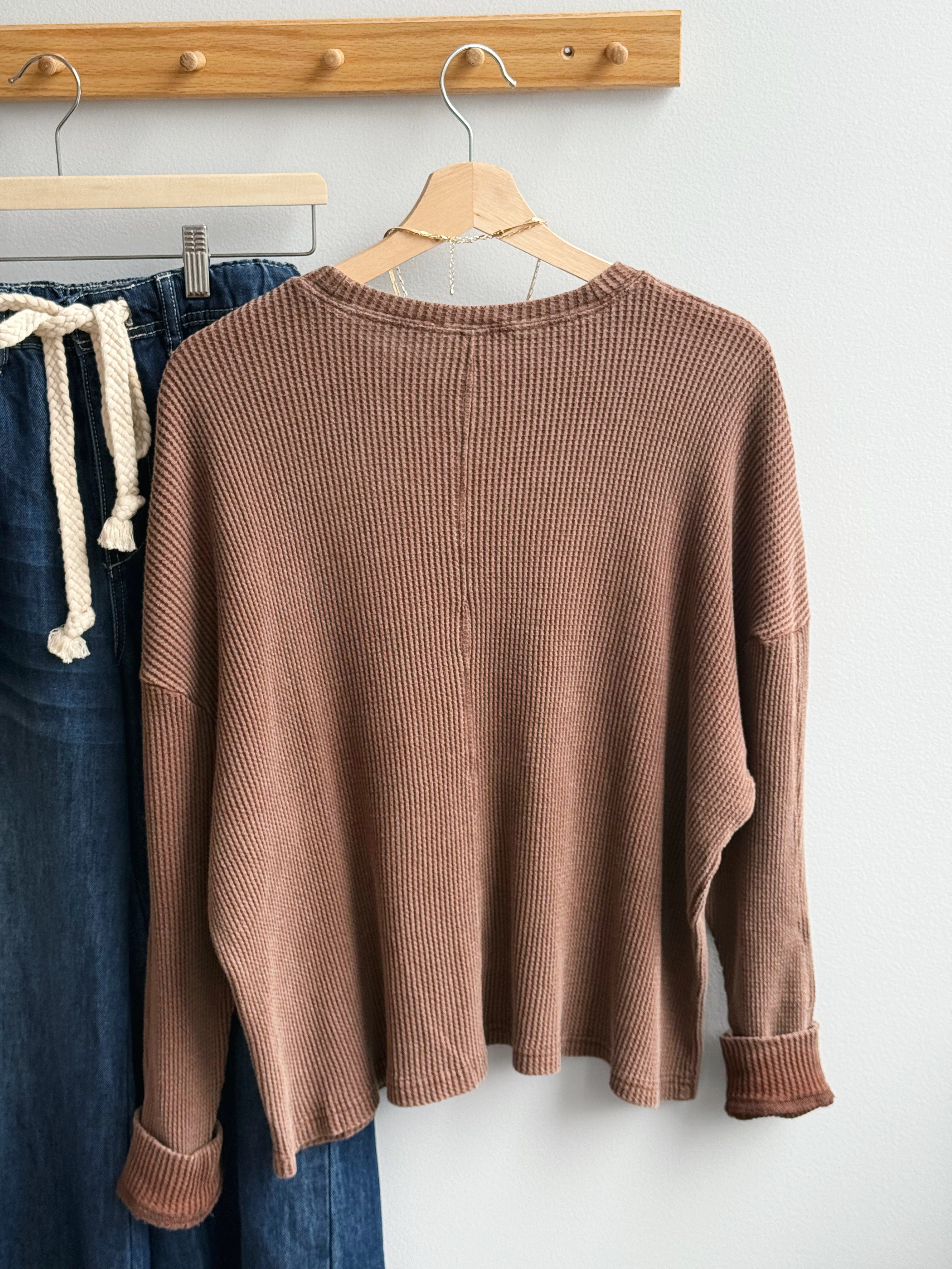 Cabin Weather Long Sleeve - DARK BROWN - willows clothing L/S SHIRT
