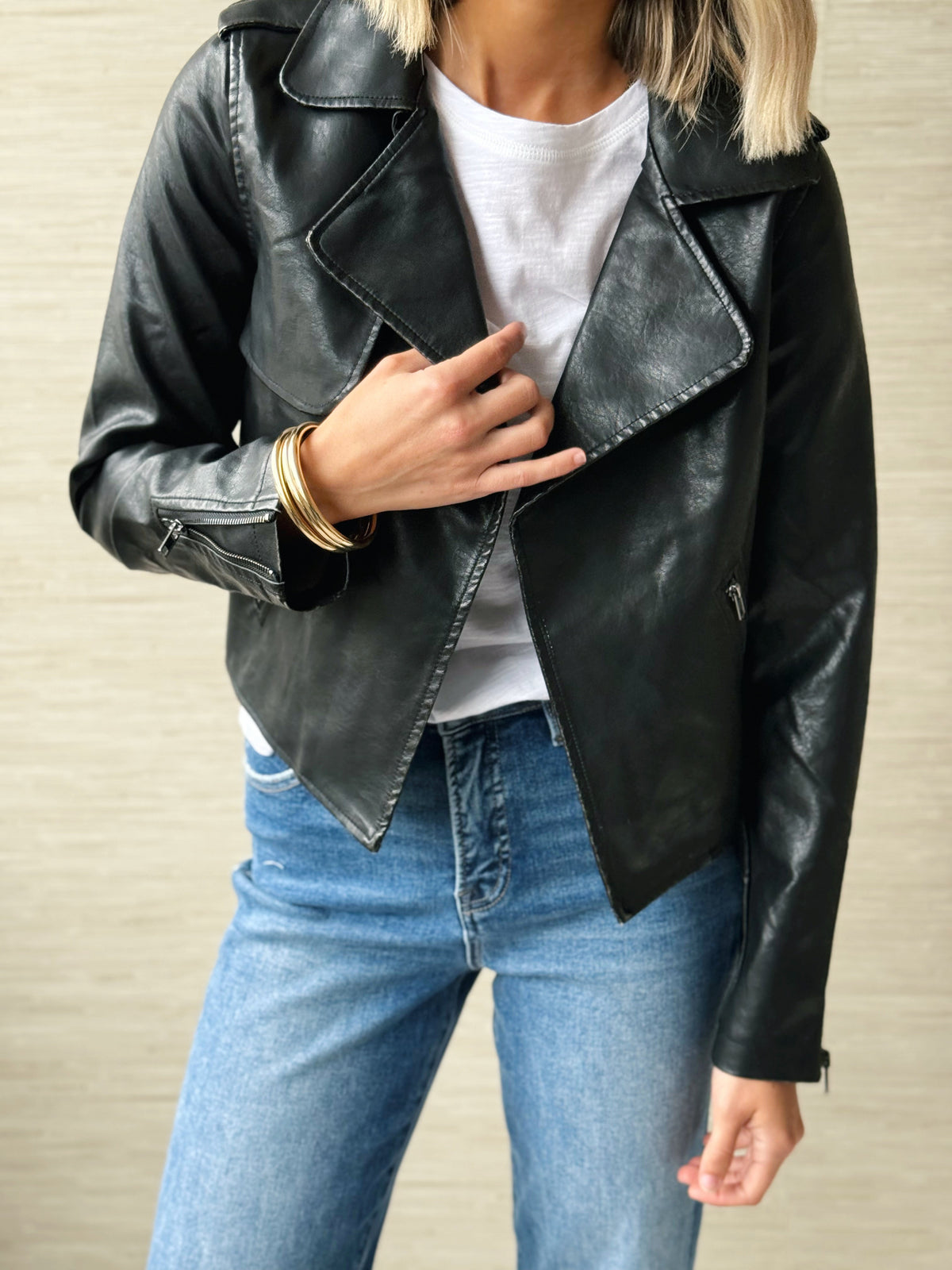 Camden Leather Jacket - BLACK - willows clothing LEATHER JACKET