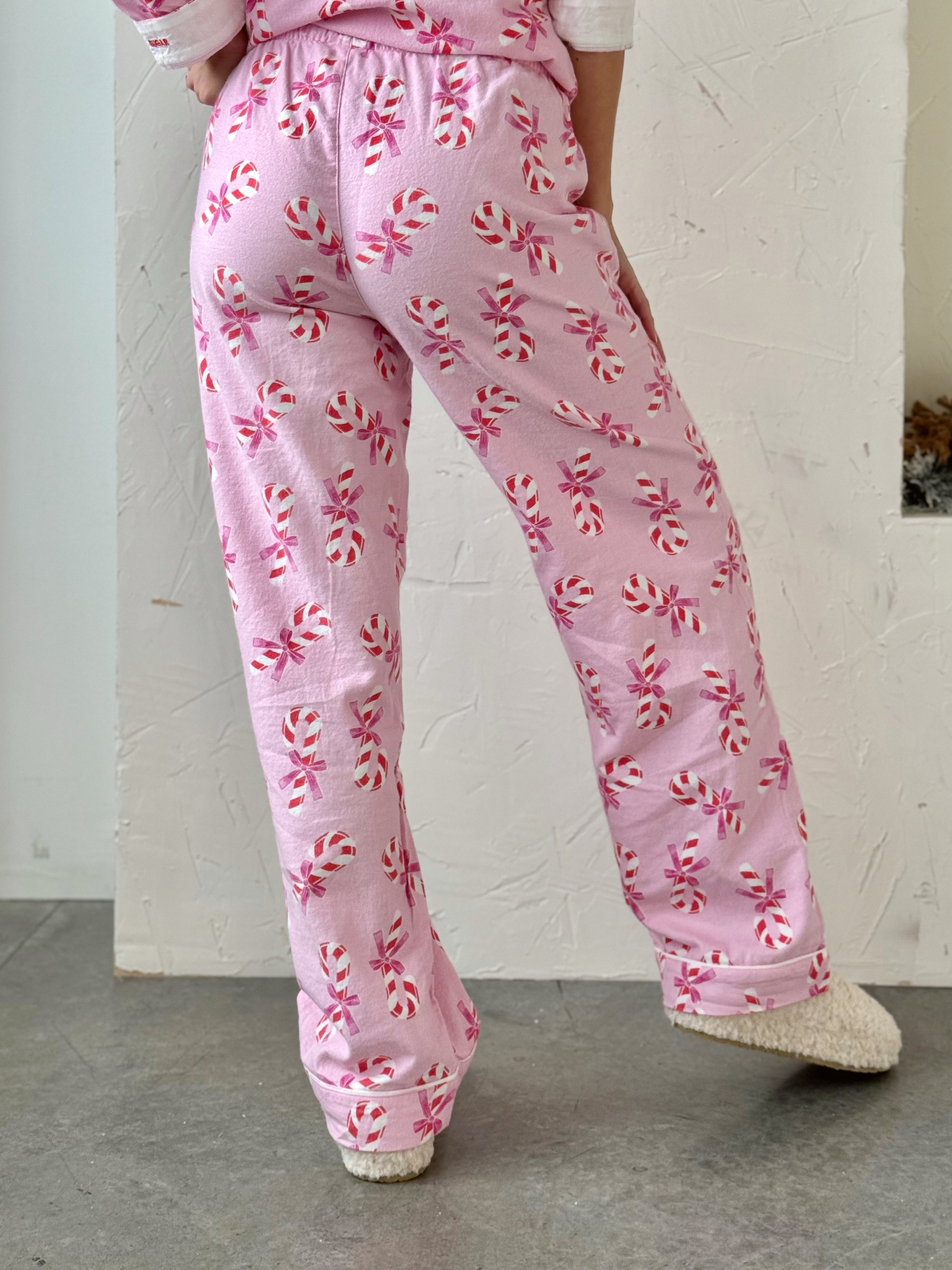 Candy Cane Cutie PJ Set - BABY PINK - willows clothing Pajamas