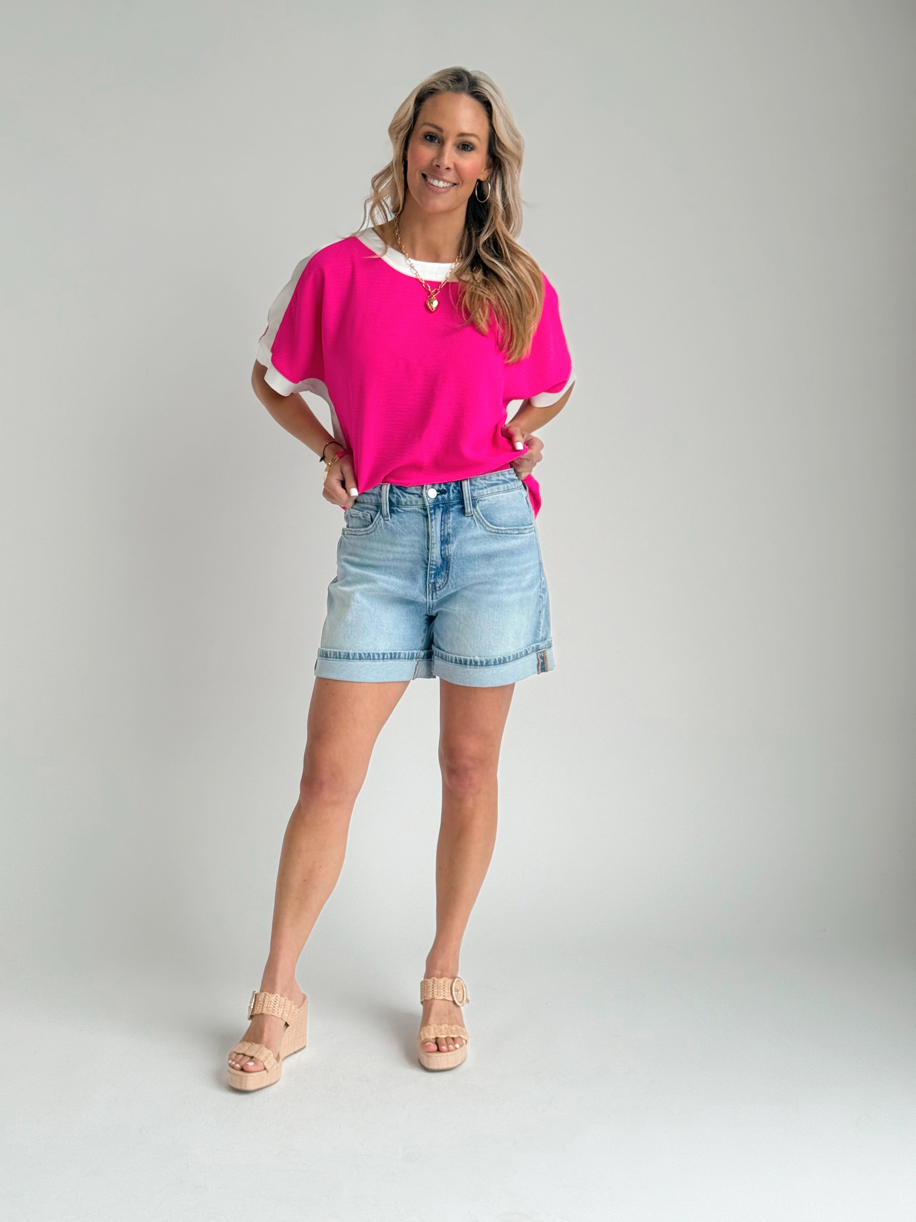 Capri Tee - HOT PINK - willows clothing S/S SHIRT