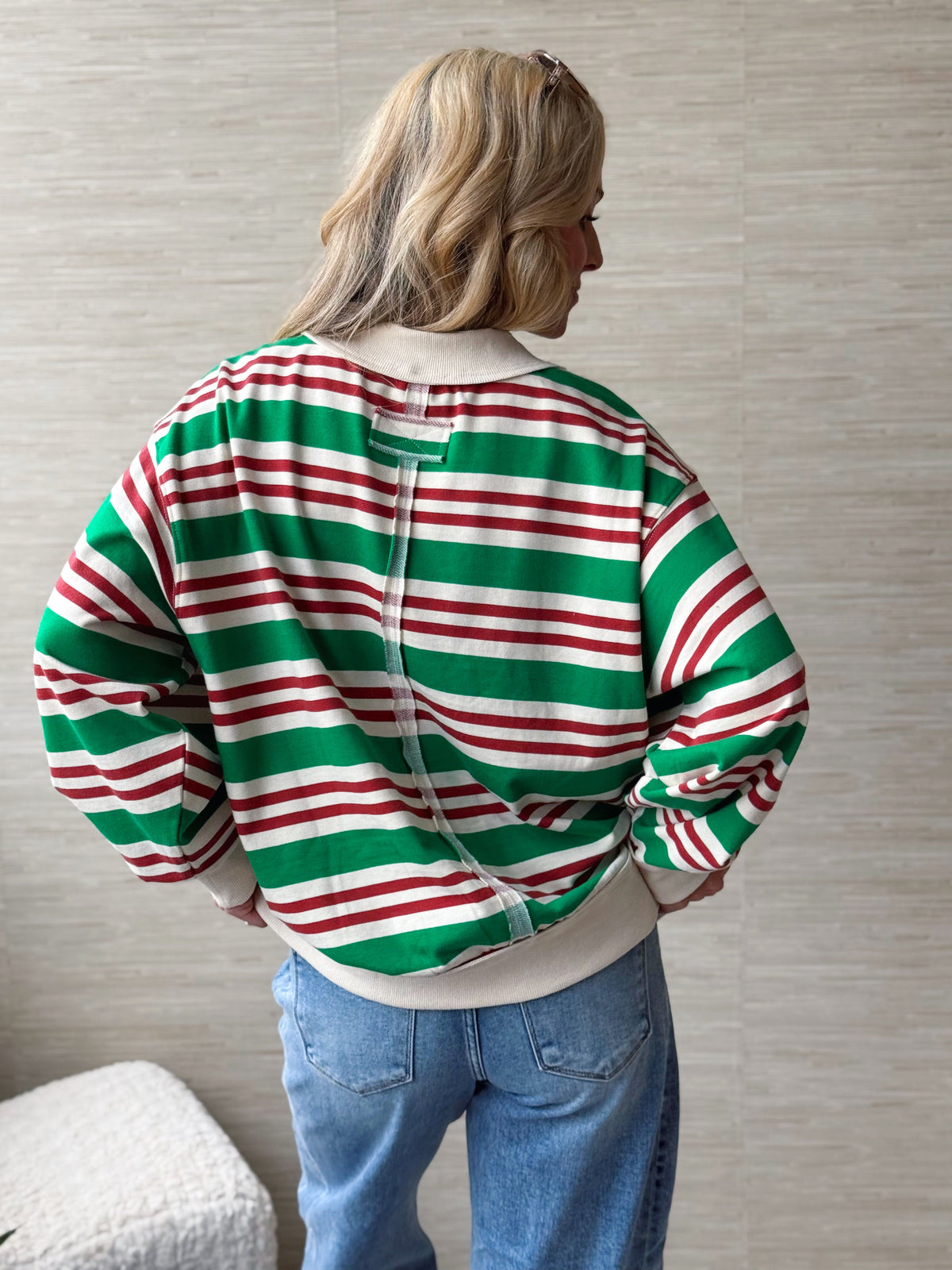 Caramel Apple Sweatshirt - GREEN/RUST COMBO - willows clothing L/S SHIRT