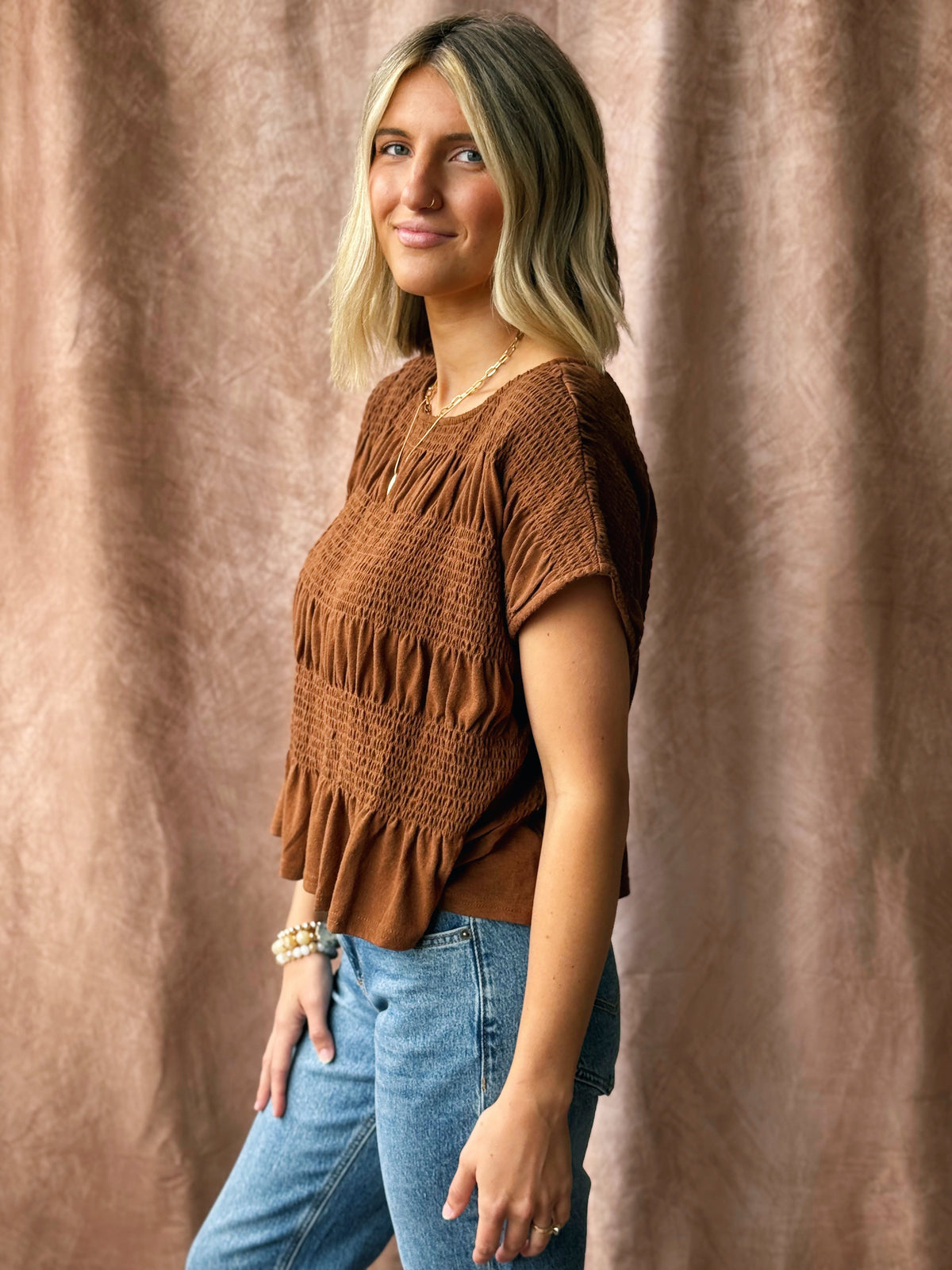 Caramel Drizzle Shirt - TOFFEE - willows clothing S/S SHIRT