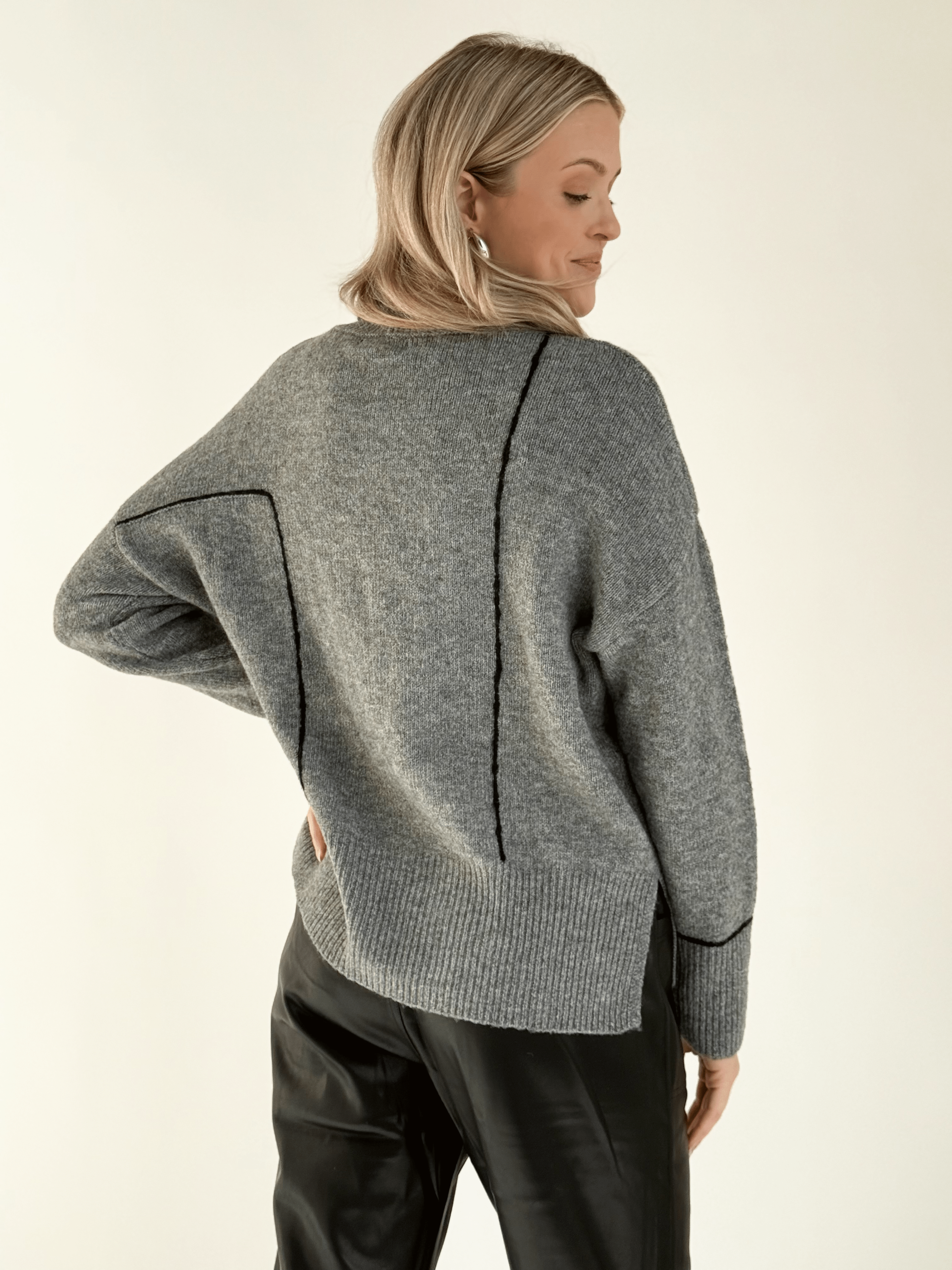 Carissa Sweater - HEATHER GREY - willows clothing SWEATER
