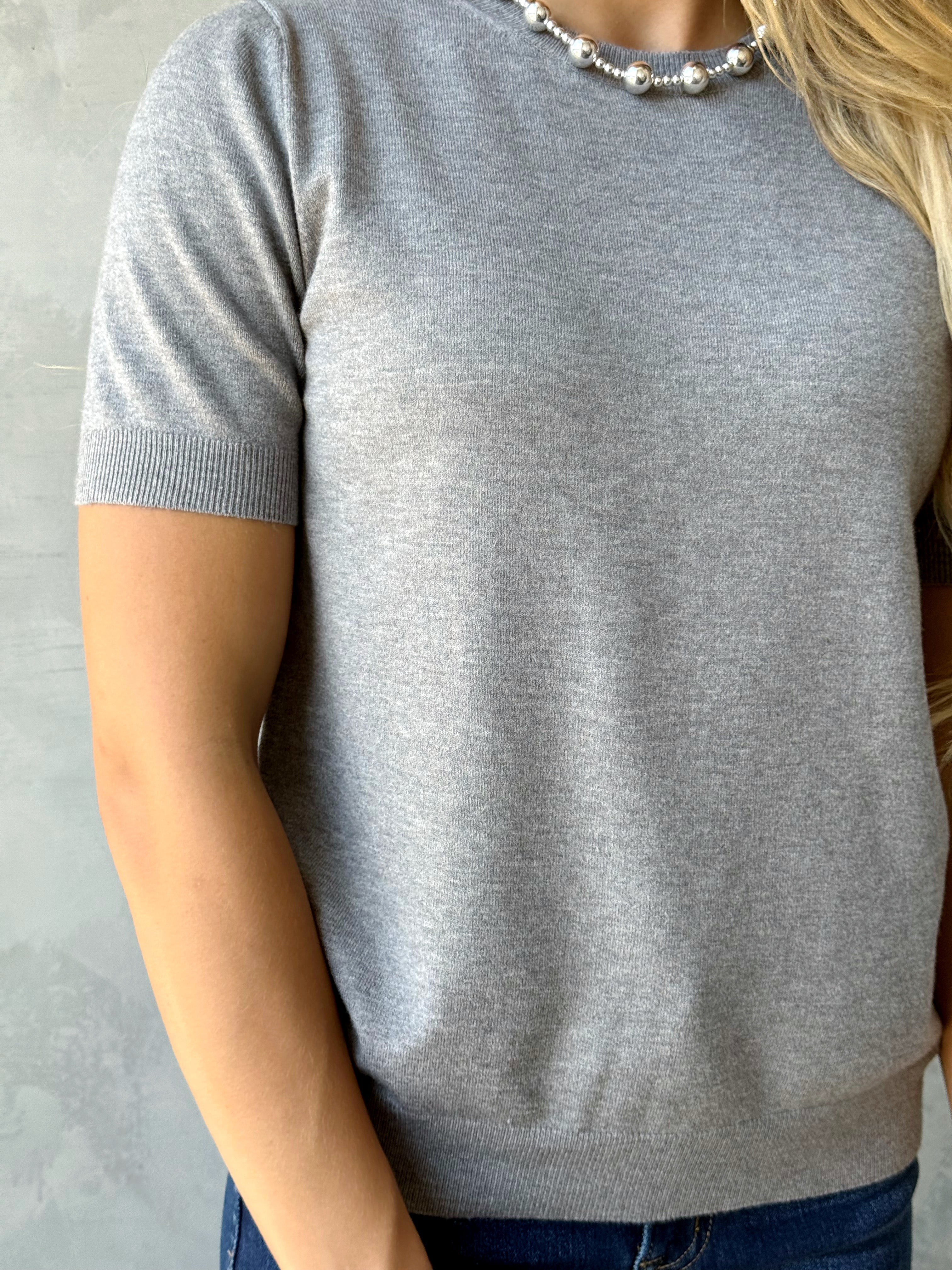 Carol Sweater - HEATHER GREY - willows clothing SWEATER