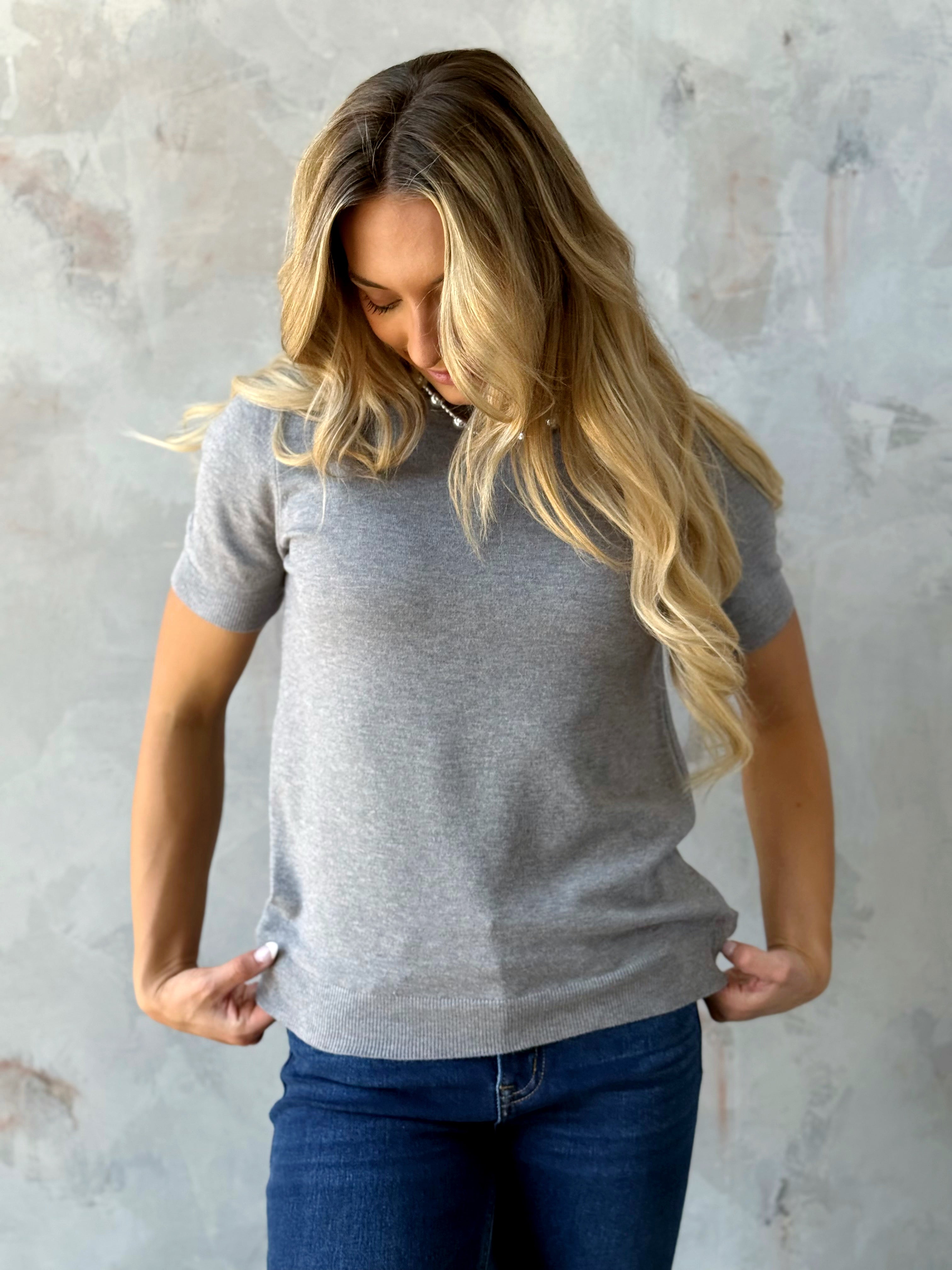 Carol Sweater - HEATHER GREY - willows clothing SWEATER