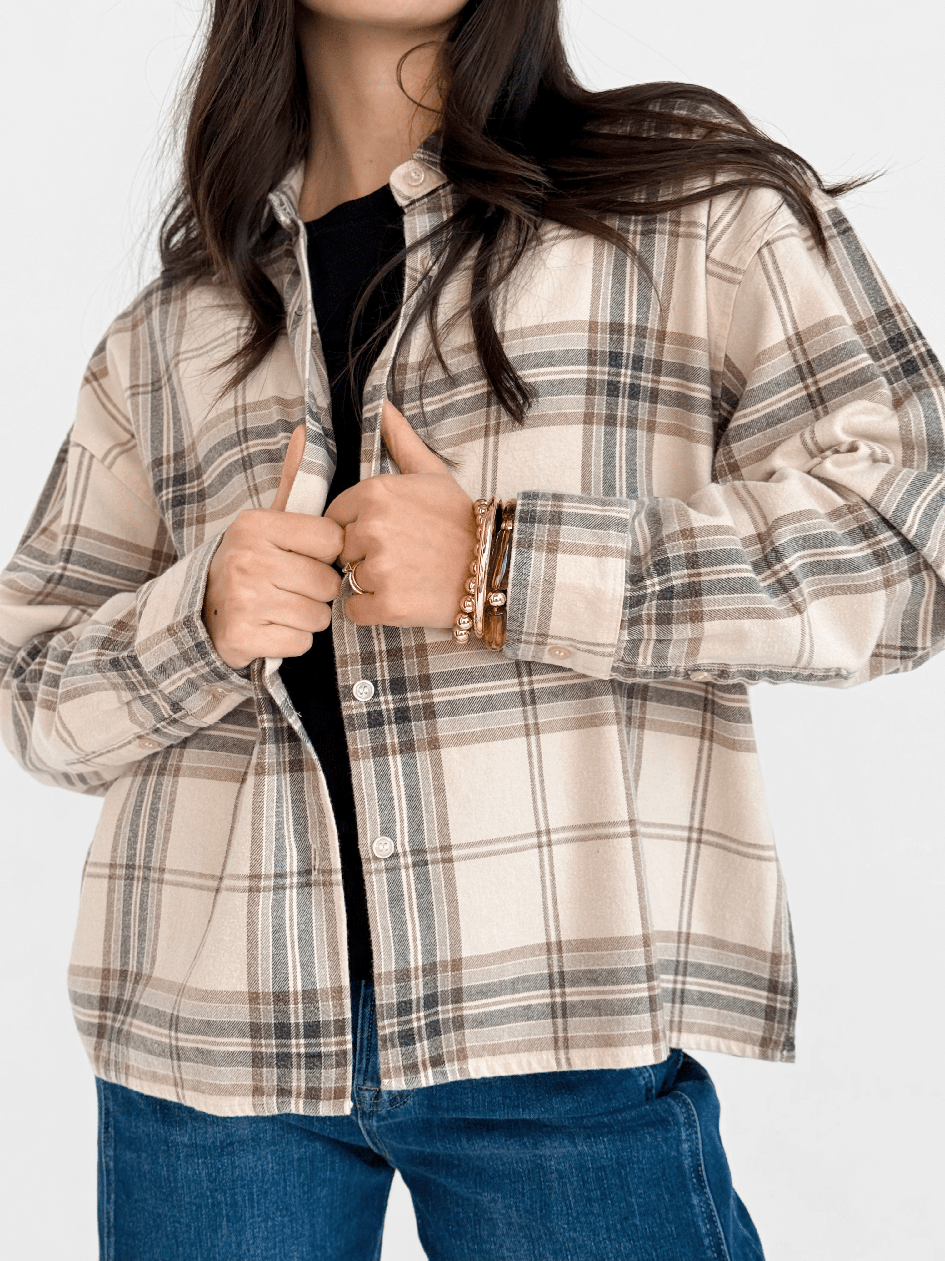 Carson Top - KHAKI MULTI - willows clothing L/S SHIRT