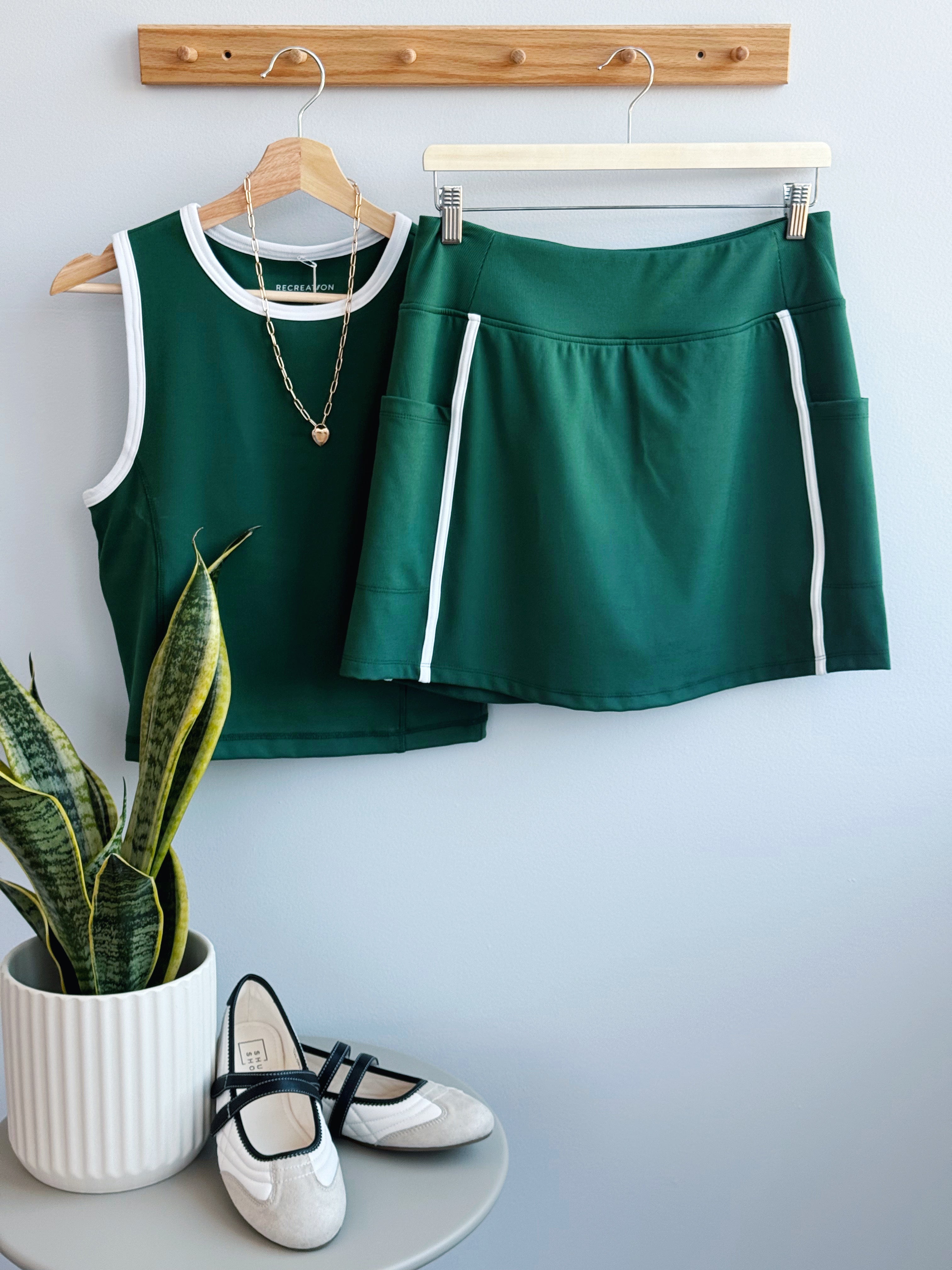 Carter Skort - FOREST IVORY - willows clothing SHORT SKIRT