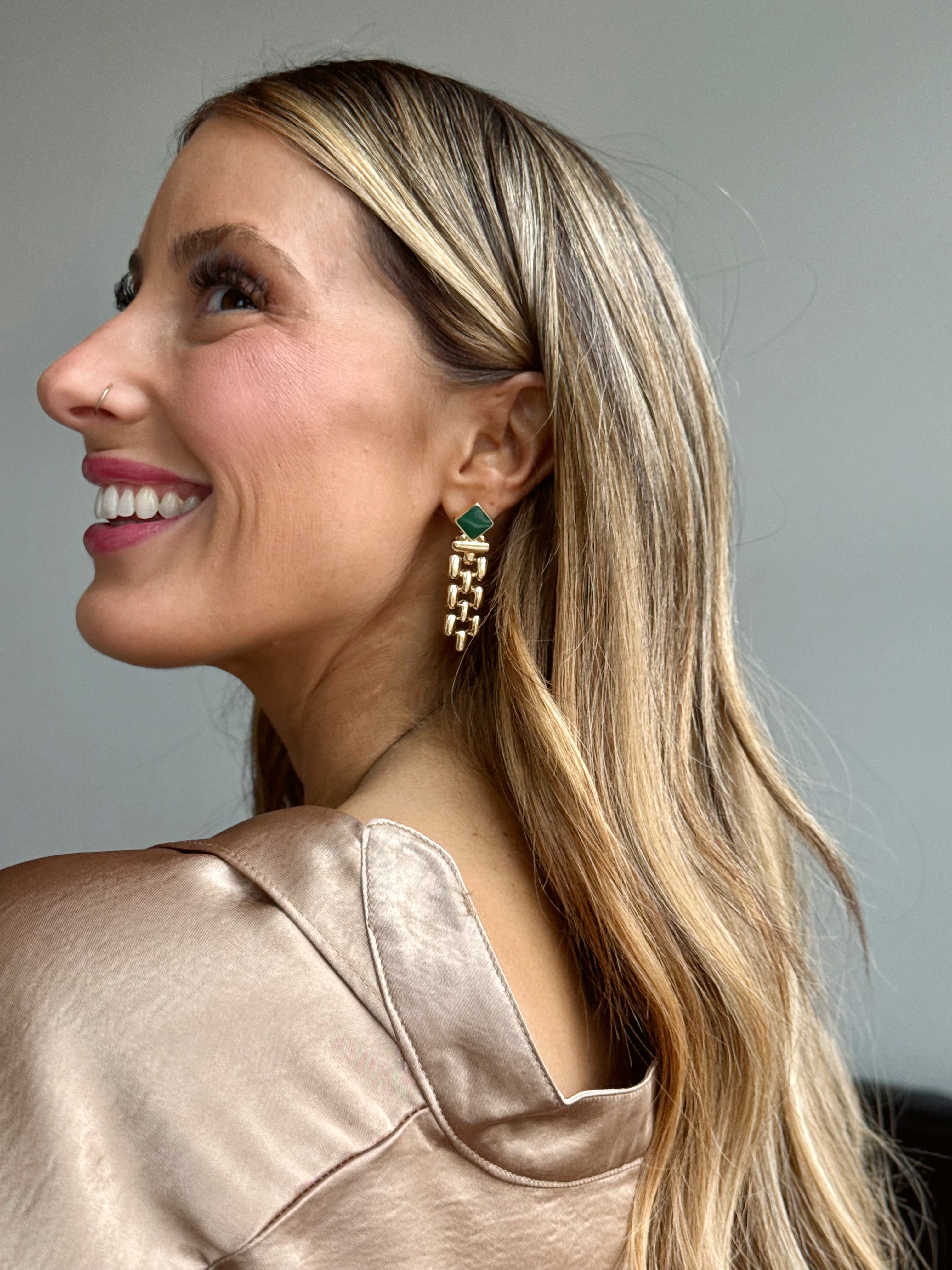 Cascade Earring - GREEN - willows clothing EARRINGS