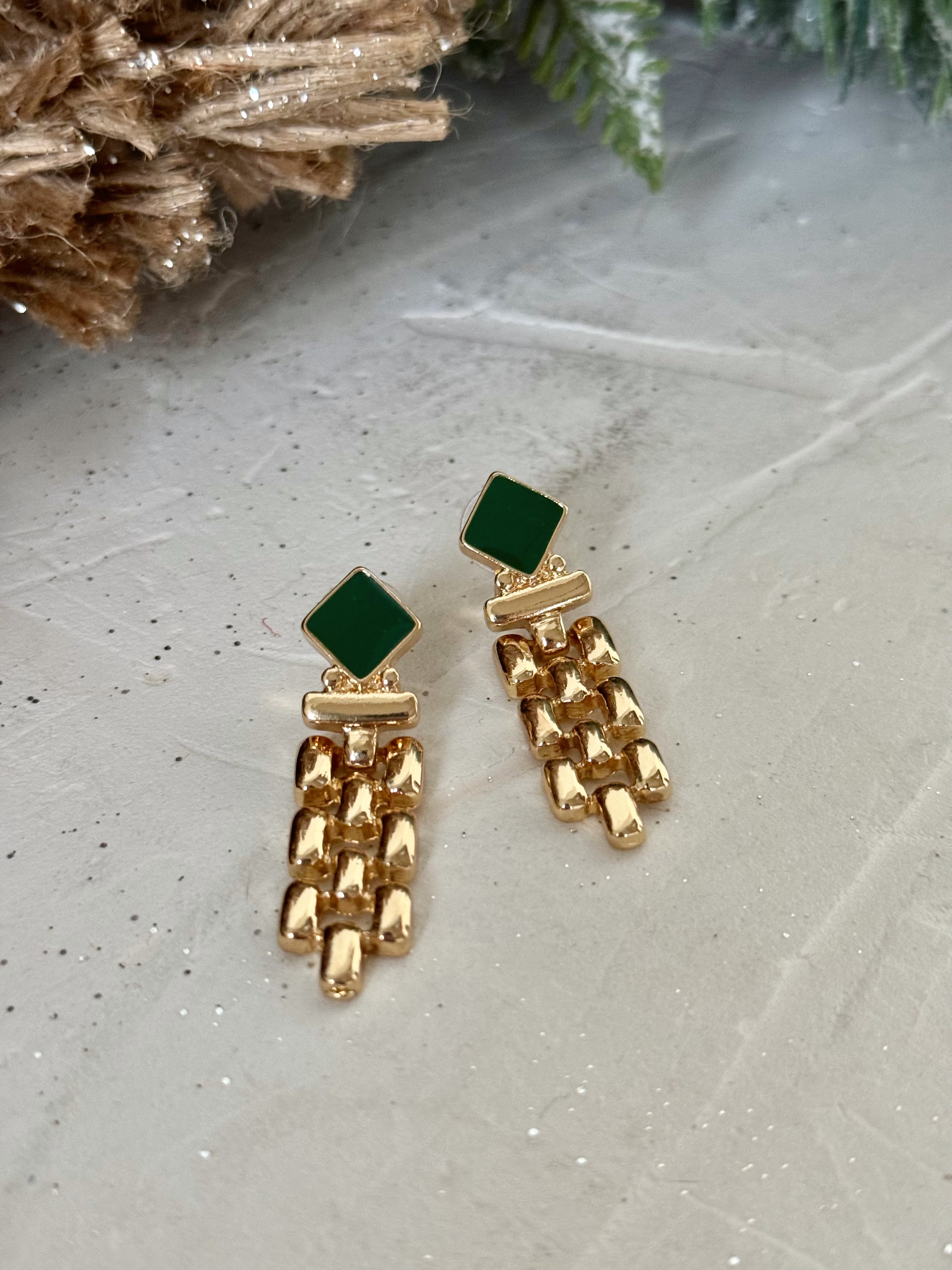 Cascade Earring - GREEN - willows clothing EARRINGS