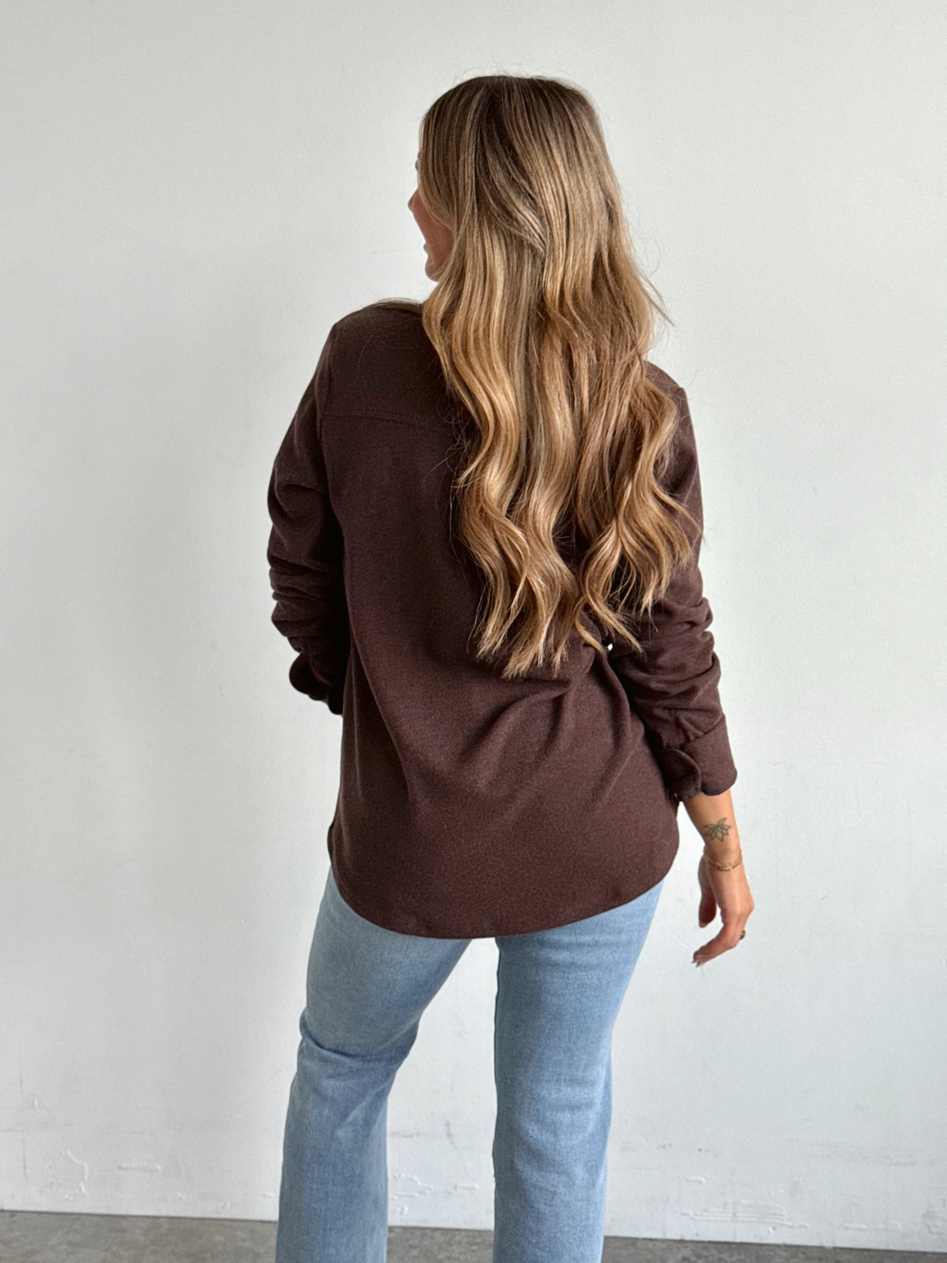 Cassian Shirt - COFFEE BEAN - willows clothing L/S SHIRT