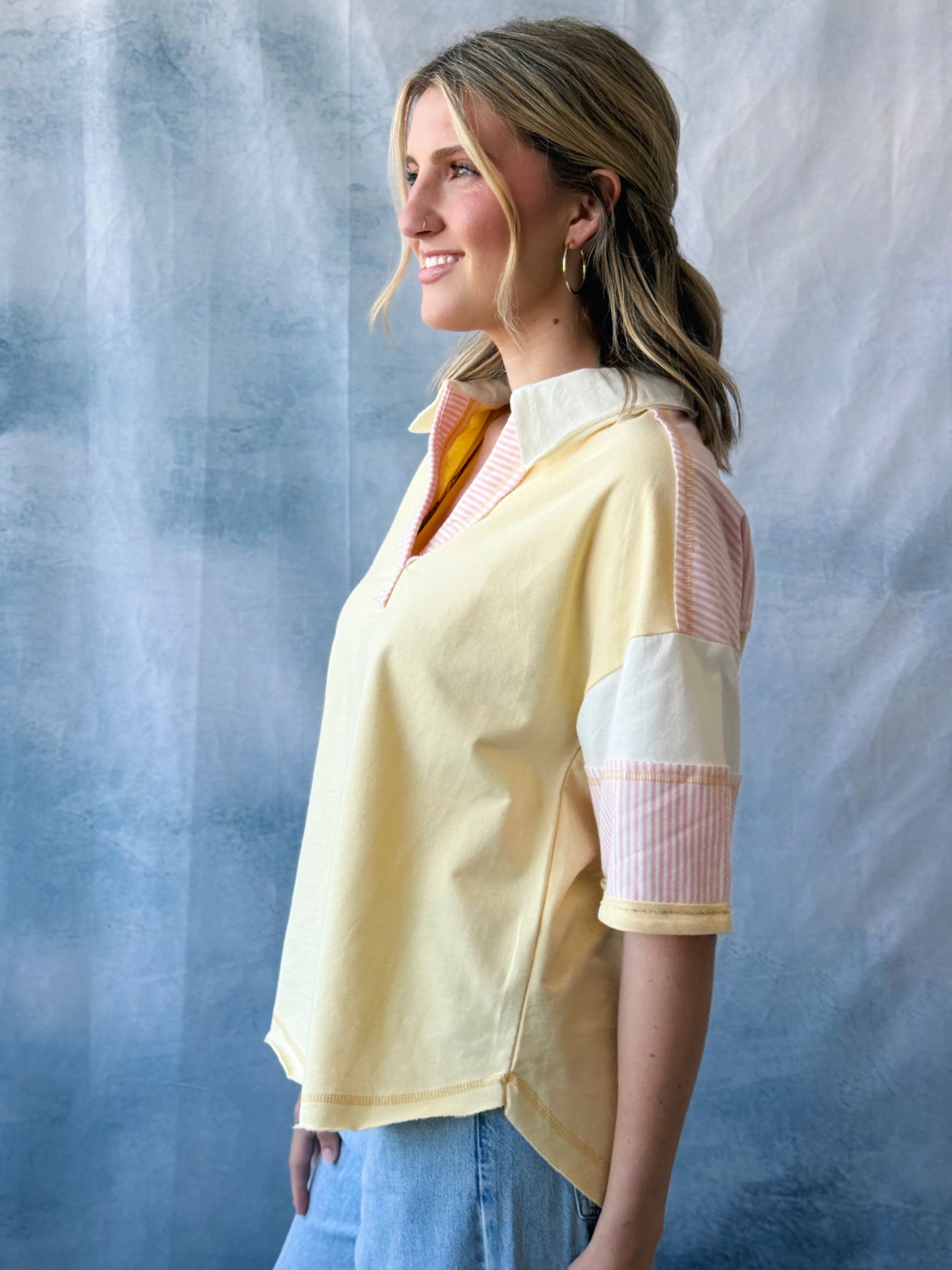 Catching Some Rays Tee - LIGHT YELLOW - willows clothing S/S SHIRT