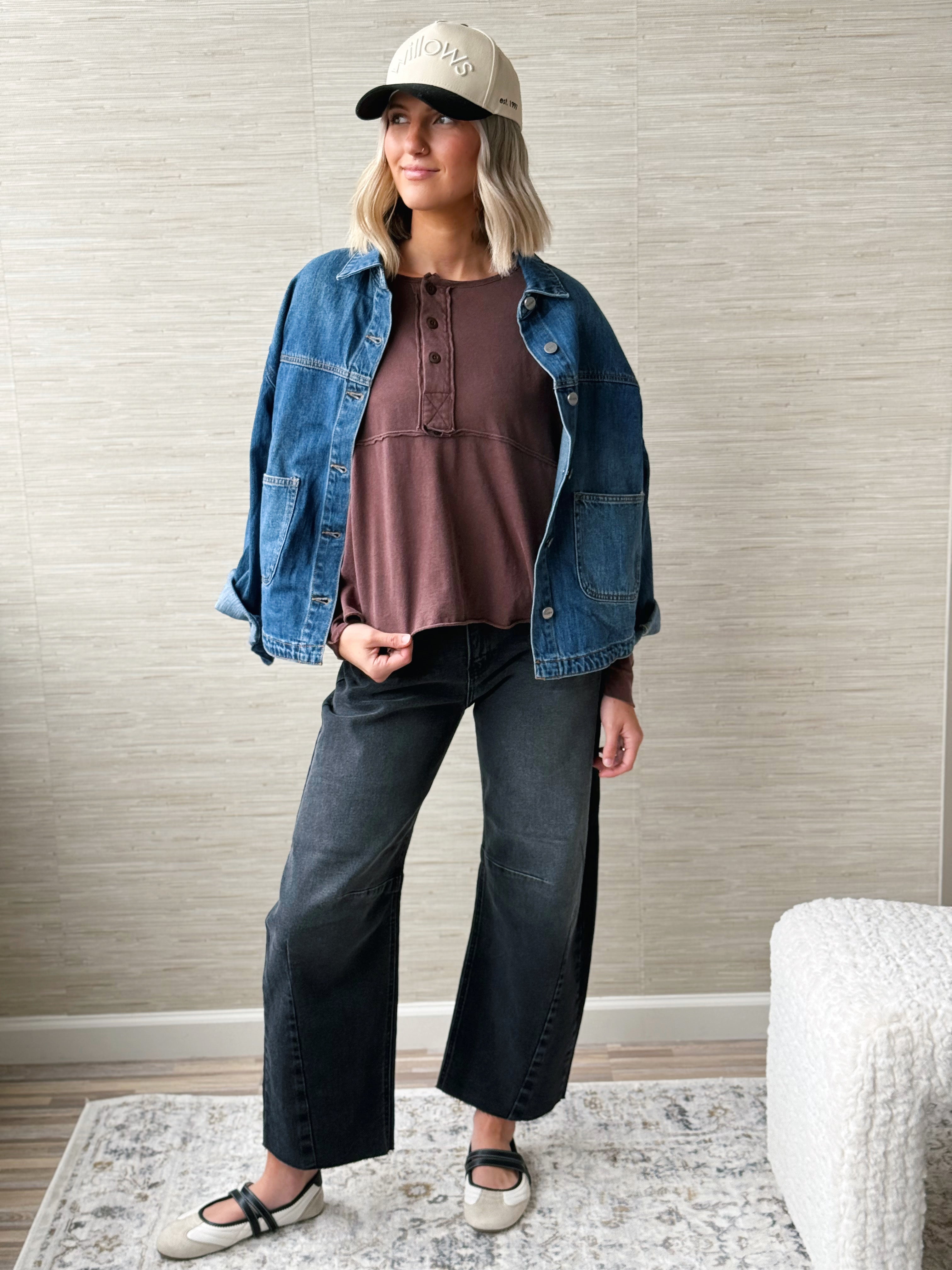 Changing Seasons Top - DARK BROWN - willows clothing BLOUSE