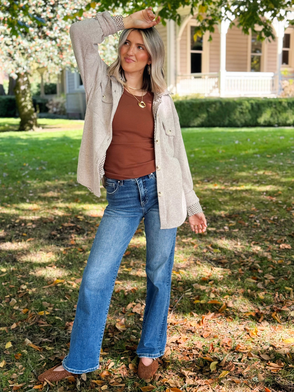 Chesapeake Shacket - BROWN - willows clothing JACKET