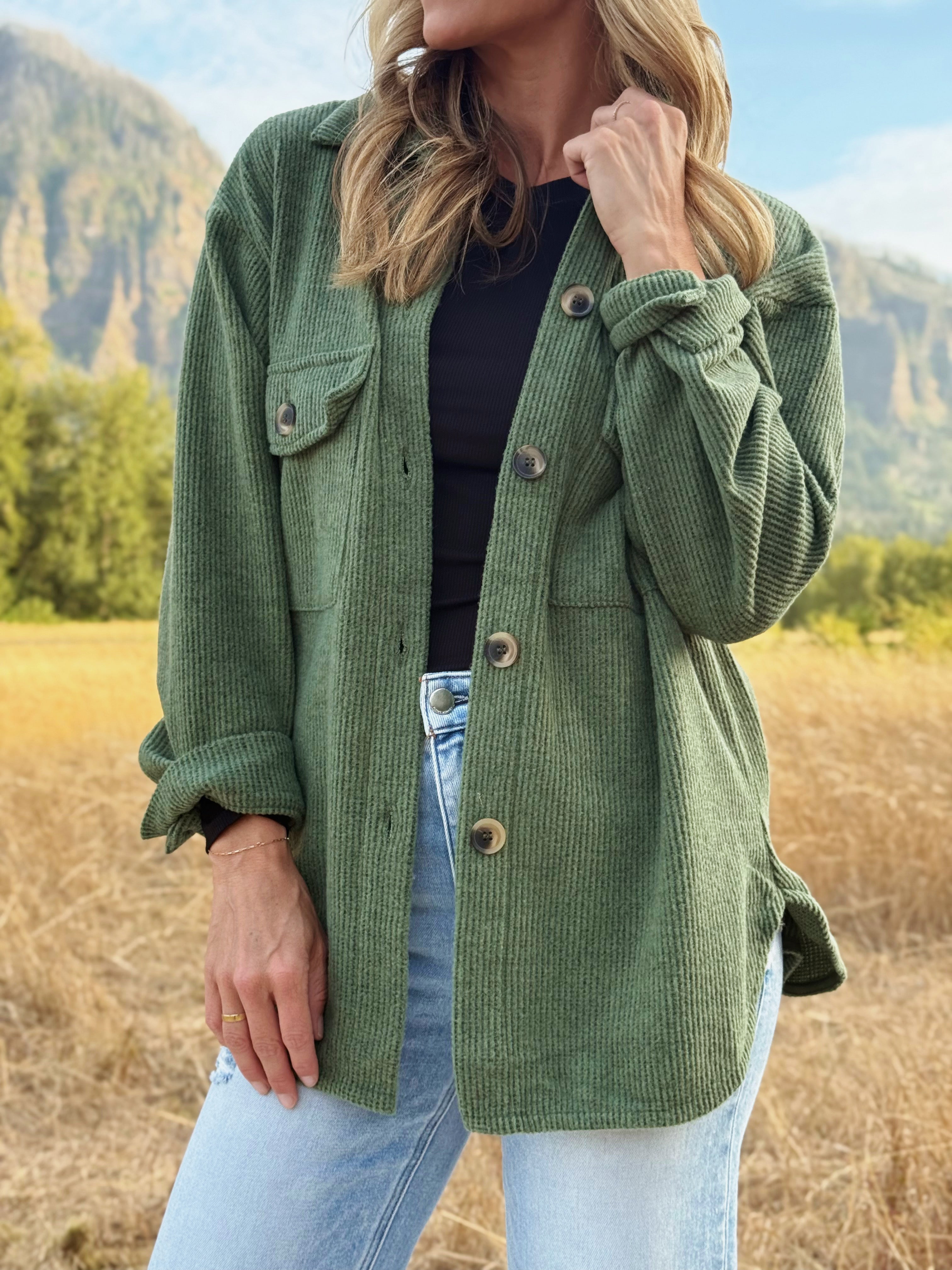 Chesapeake Shacket - FOREST GREEN - willows clothing JACKET