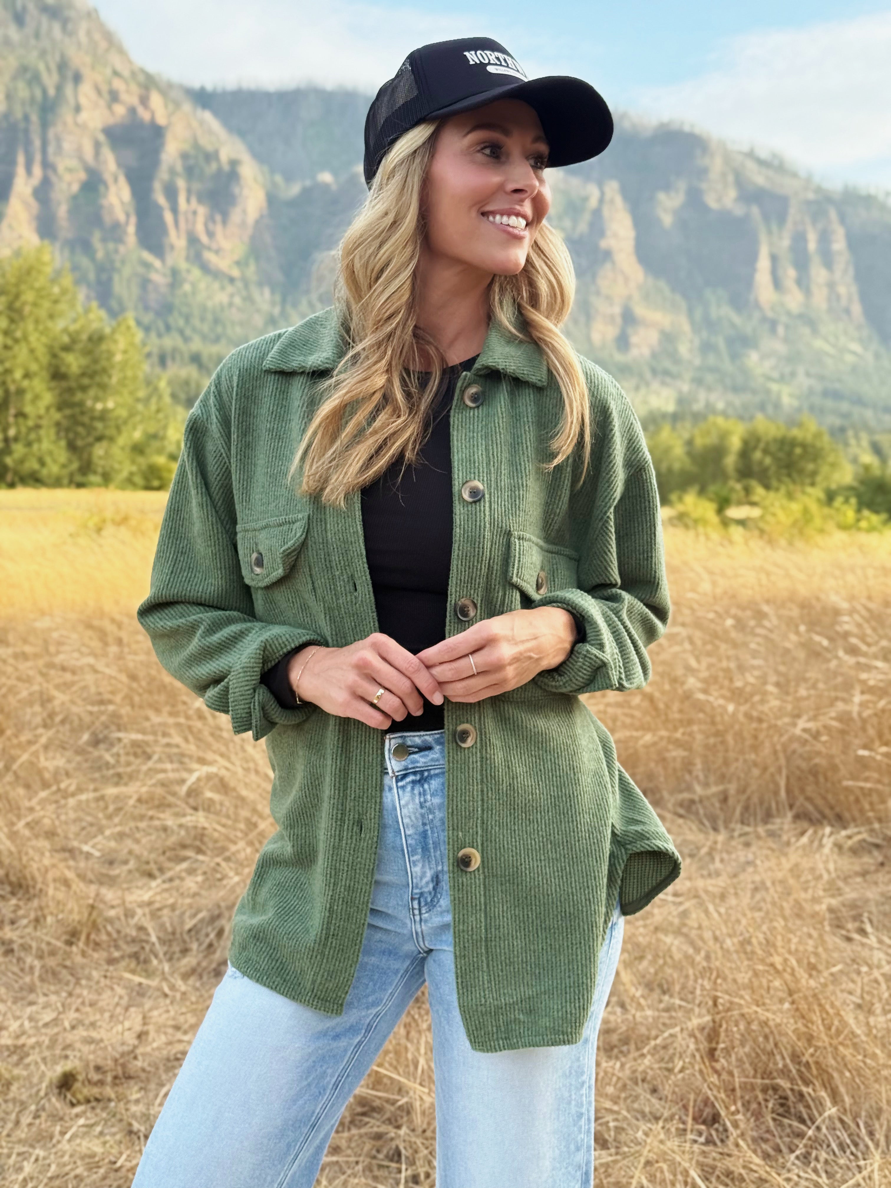 Chesapeake Shacket - FOREST GREEN - willows clothing JACKET
