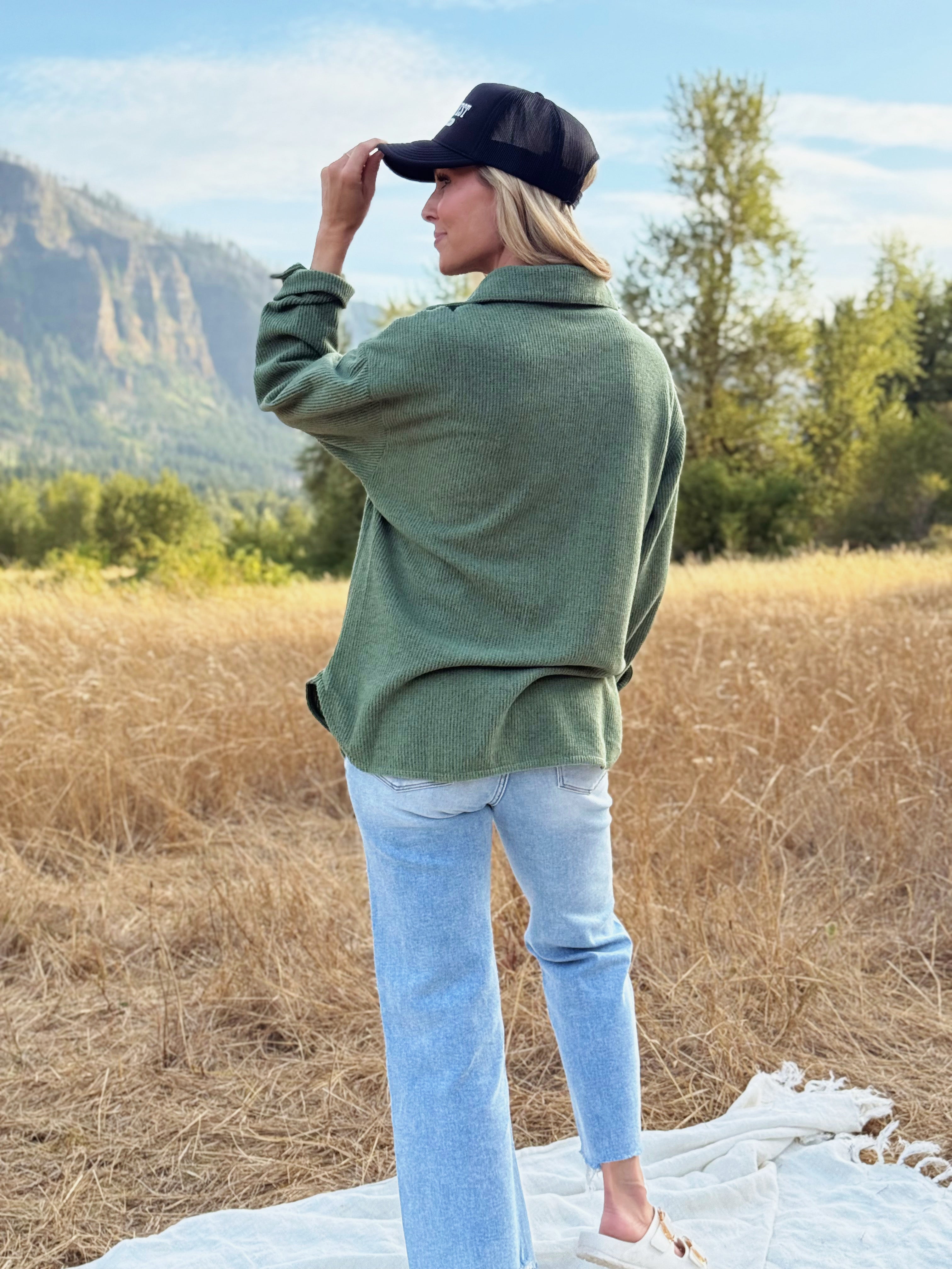 Chesapeake Shacket - FOREST GREEN - willows clothing JACKET