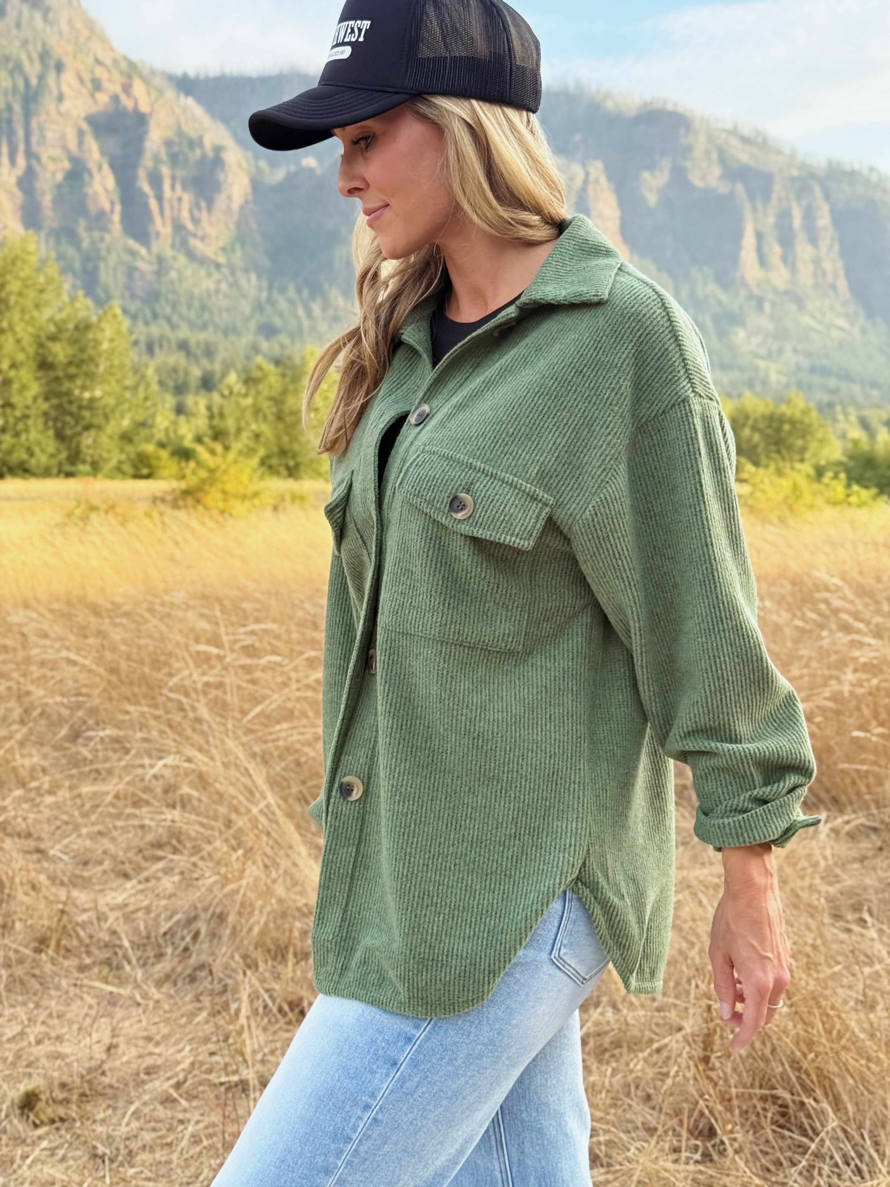 Chesapeake Shacket - FOREST GREEN - willows clothing JACKET