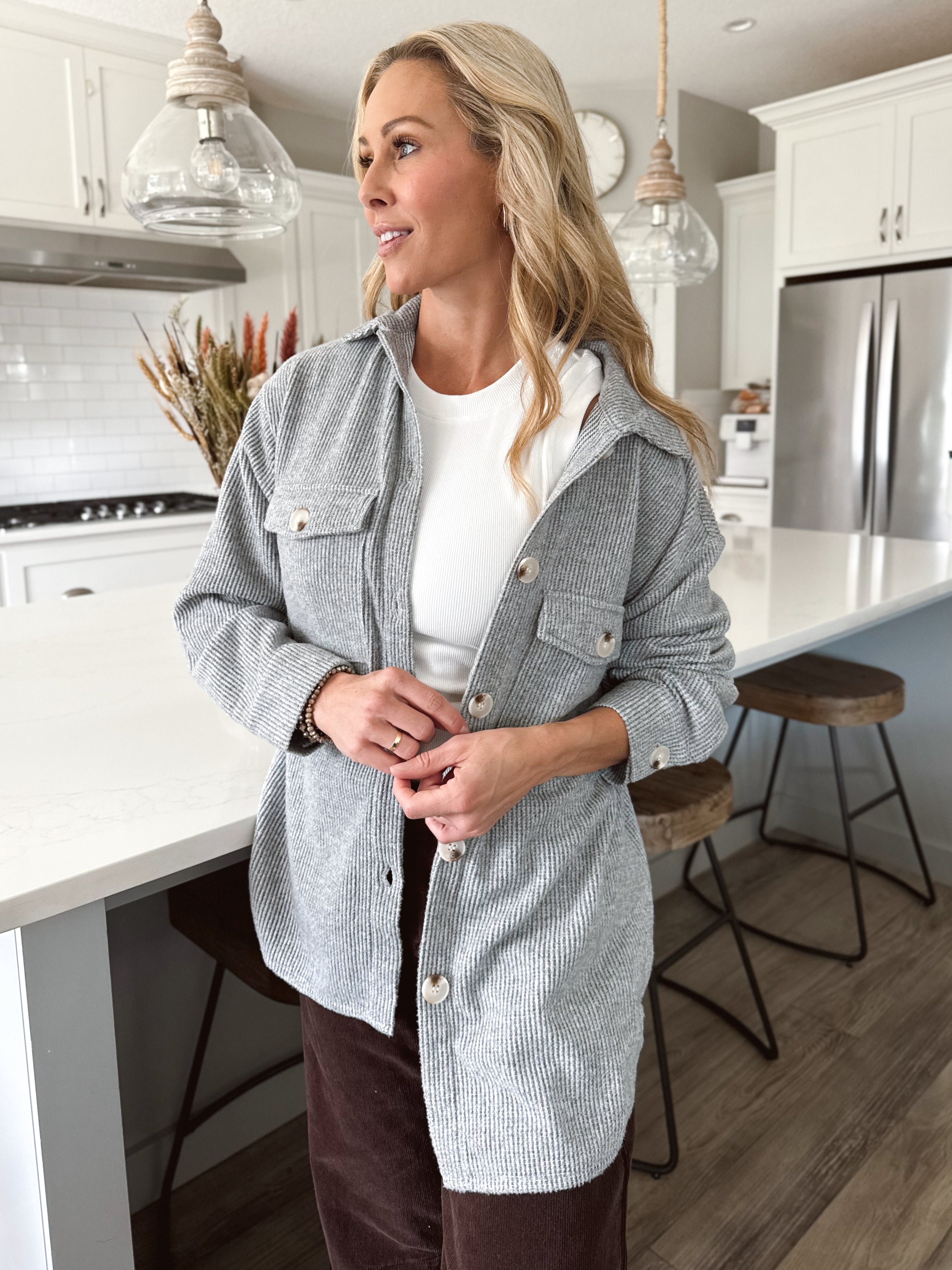 Chesapeake Shacket - HEATHER GREY - willows clothing JACKET