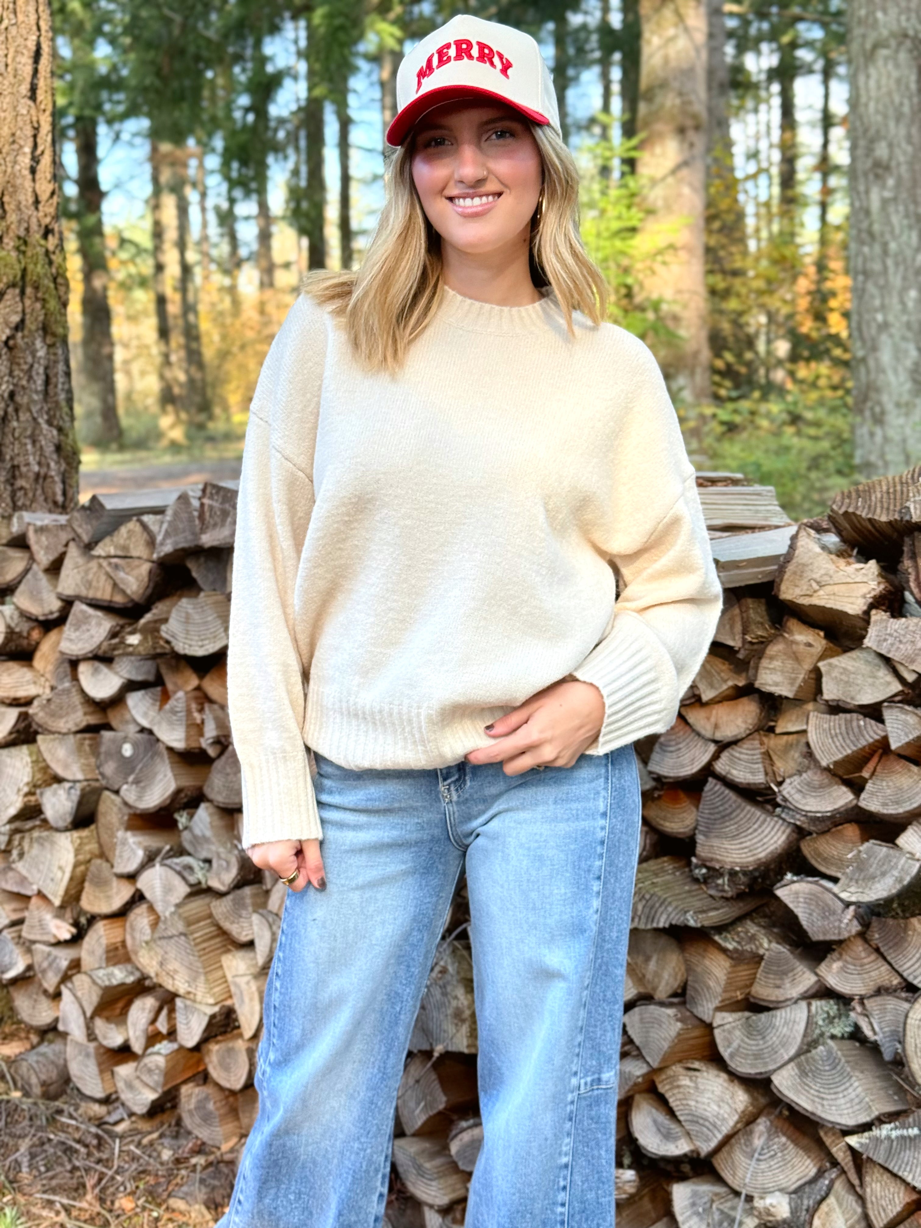 Chestnut Sweater - CREAM - willows clothing SWEATER