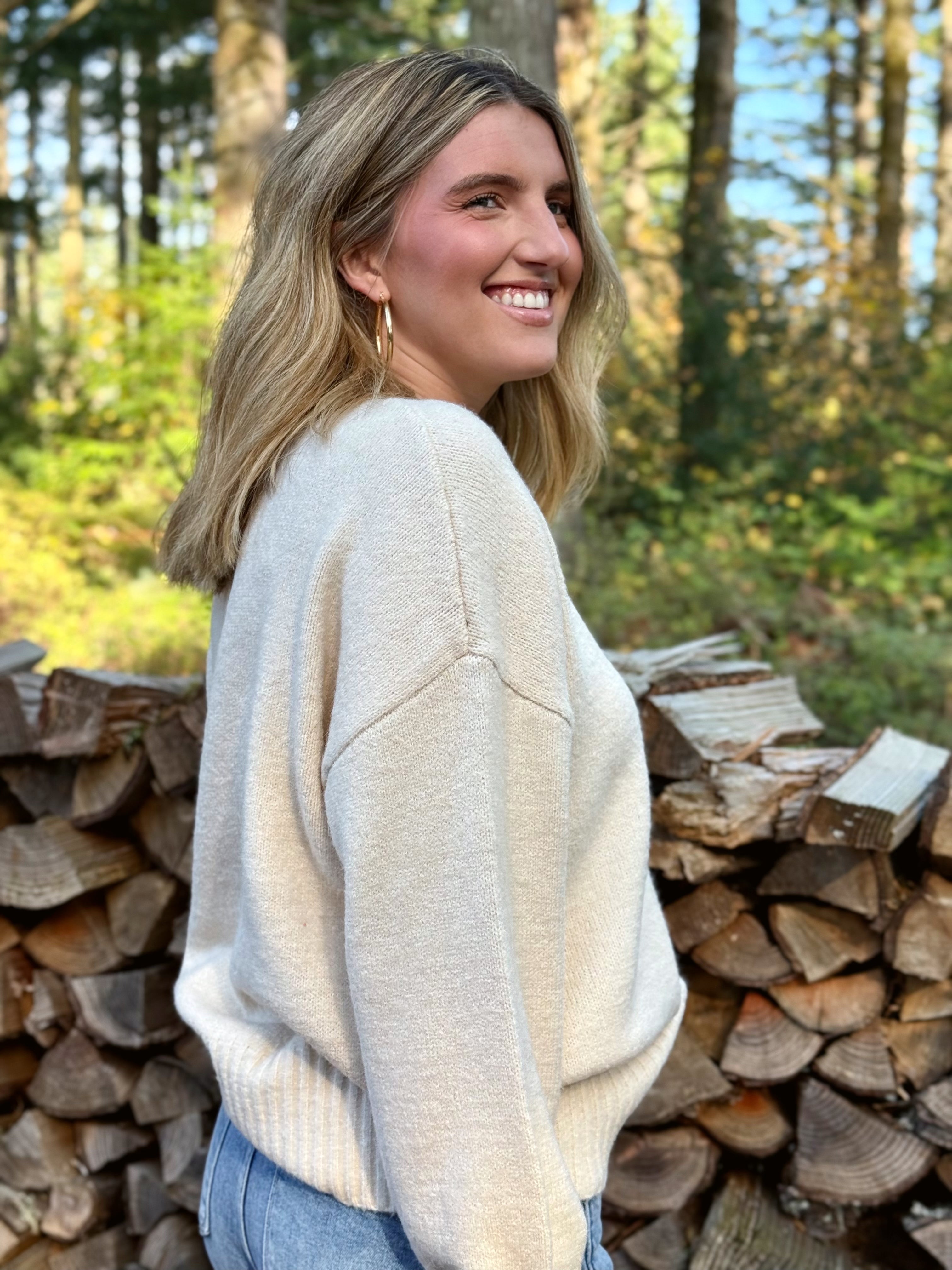 Chestnut Sweater - CREAM - willows clothing SWEATER