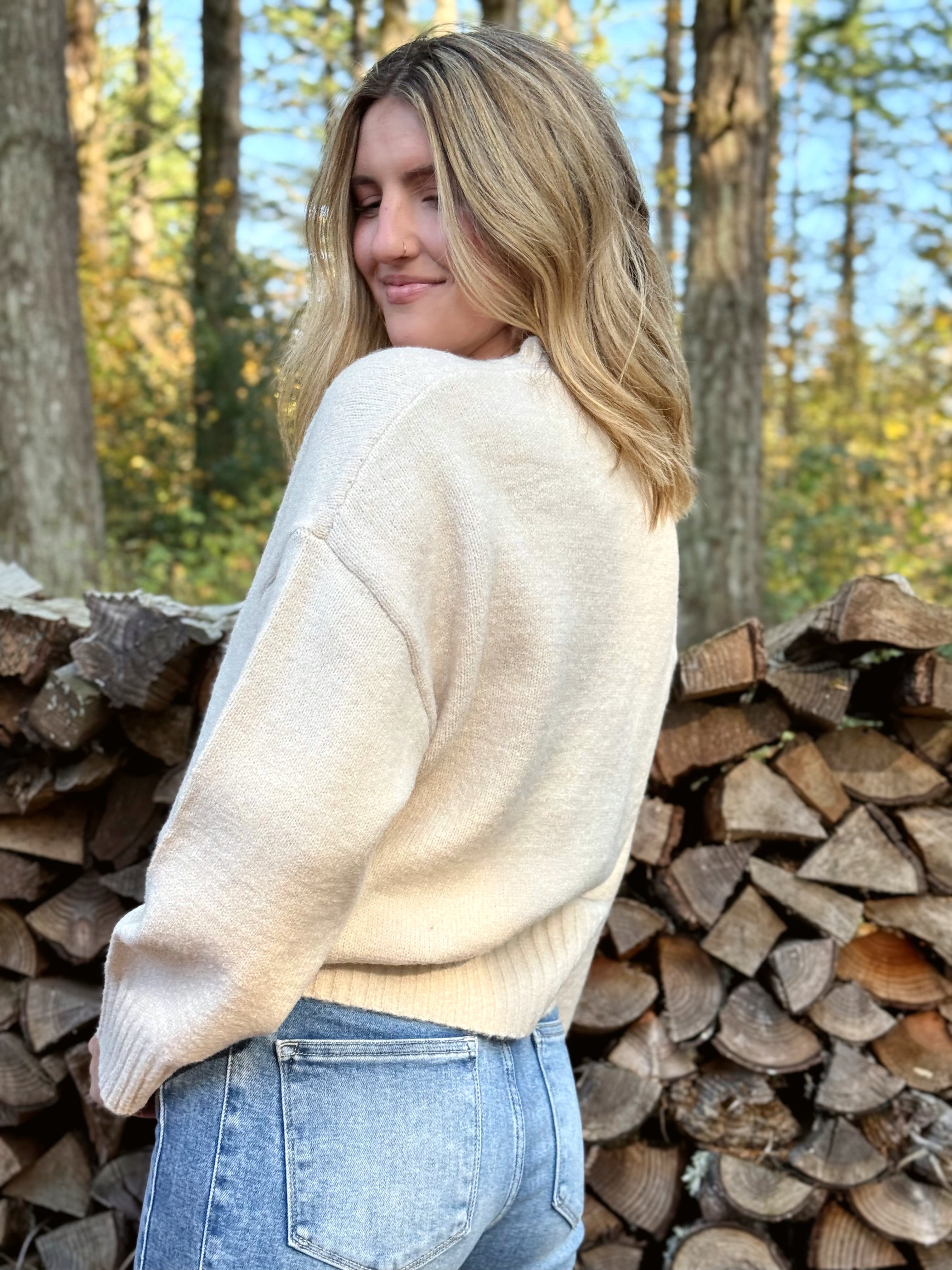 Chestnut Sweater - CREAM - willows clothing SWEATER
