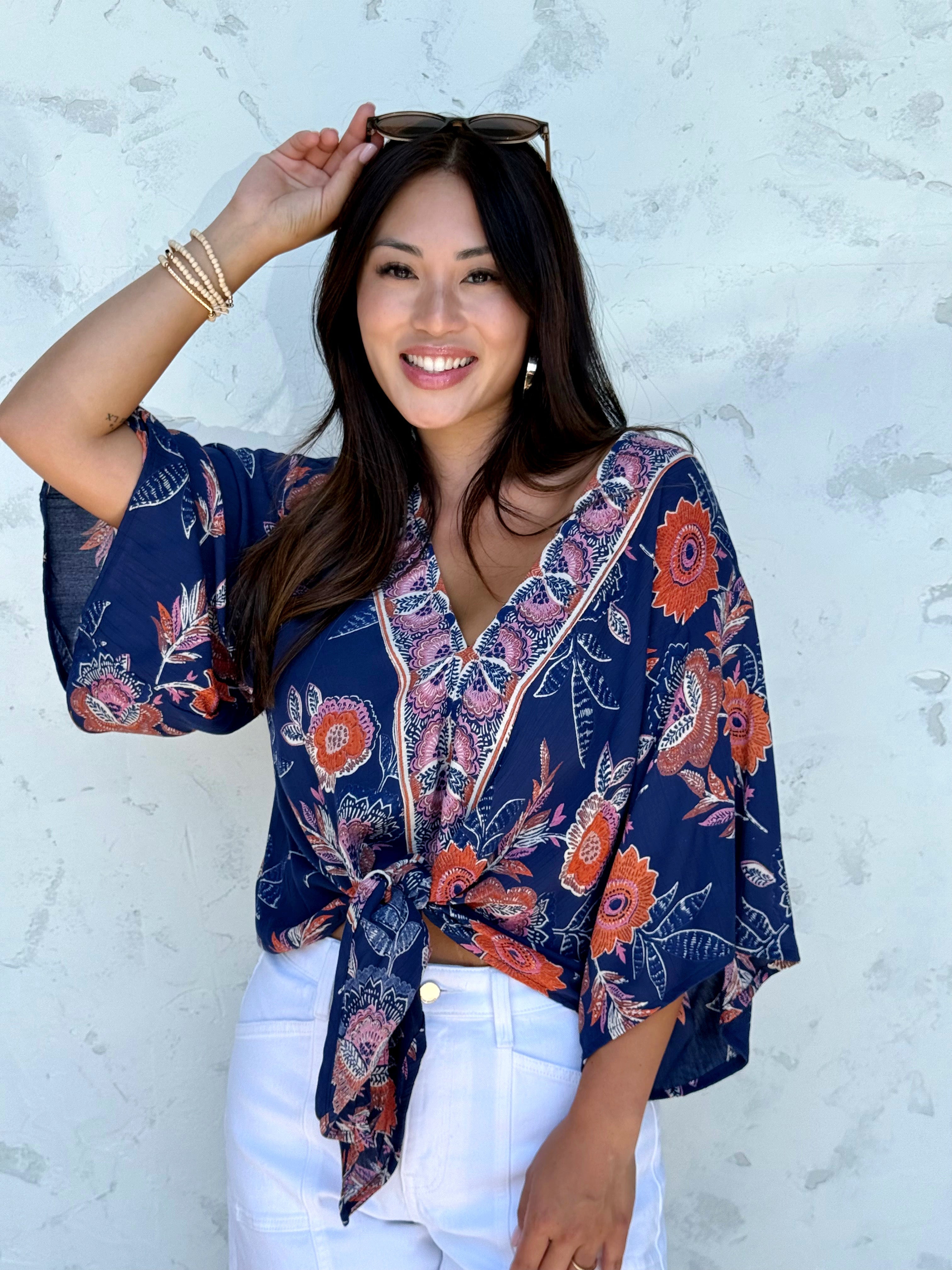Christelle Blouse - BLUE - willows clothing BLOUSE