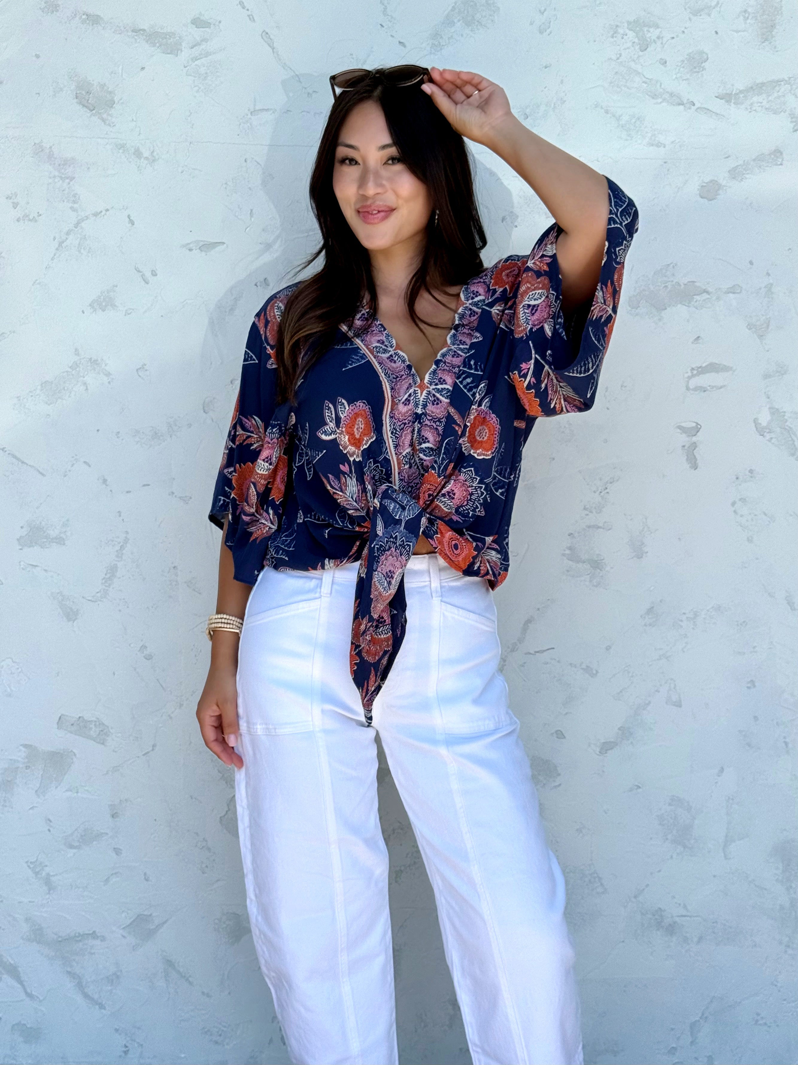 Christelle Blouse - BLUE - willows clothing BLOUSE