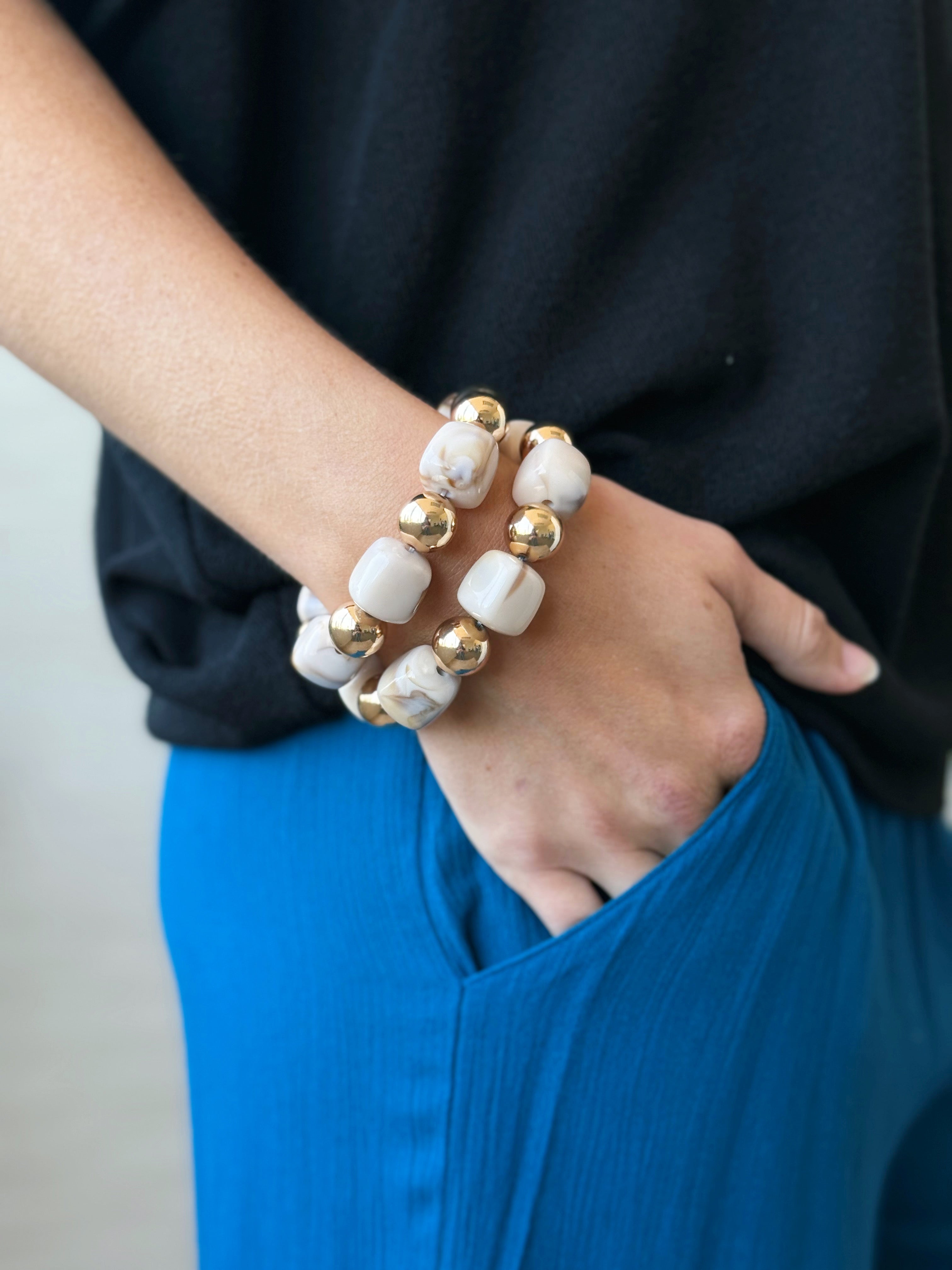 Chunky Beaded Stretch Bracelet Set - willows clothing Bracelets