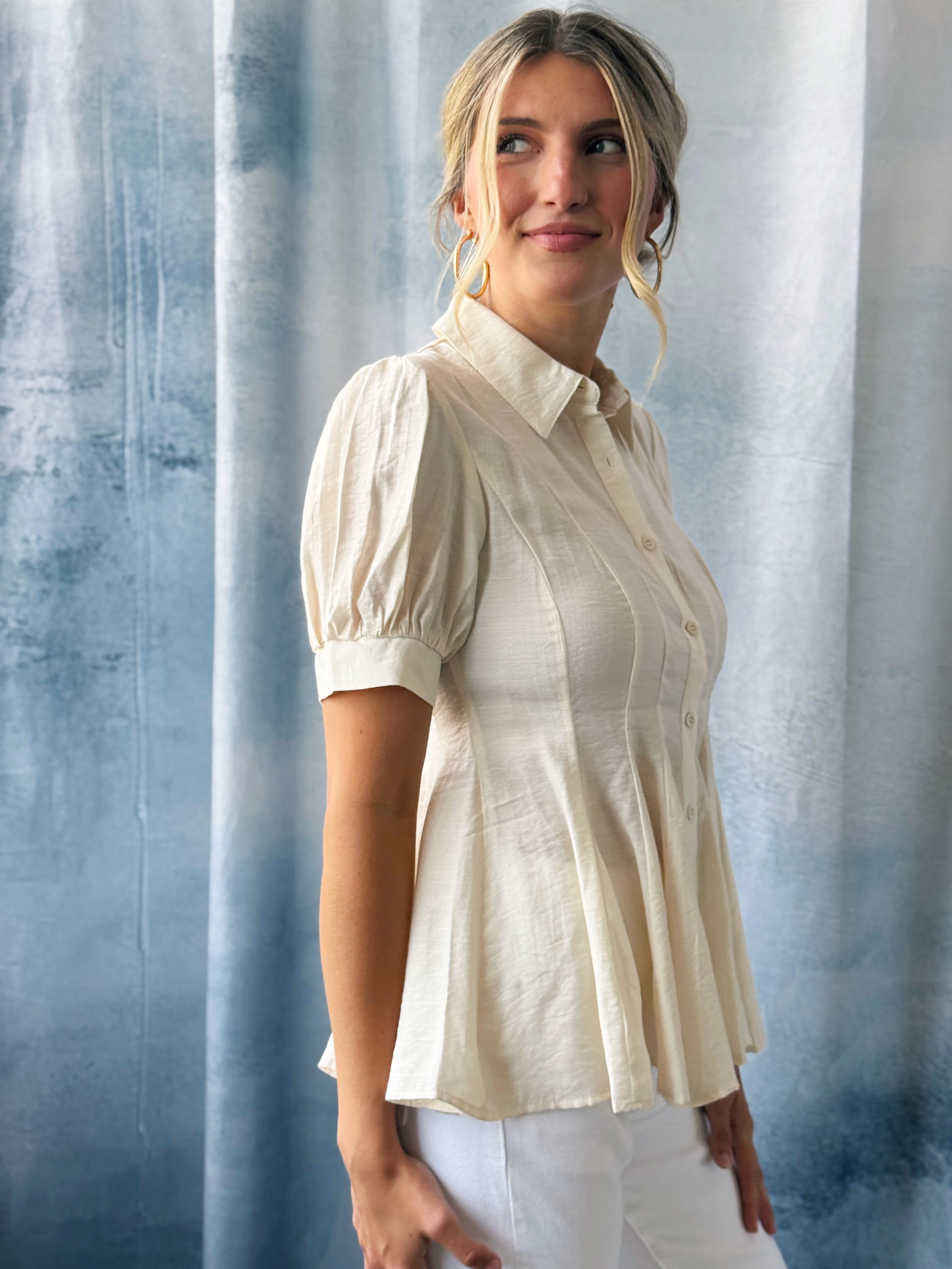 City Brunch Blouse - PEARLED IVORY - willows clothing BLOUSE