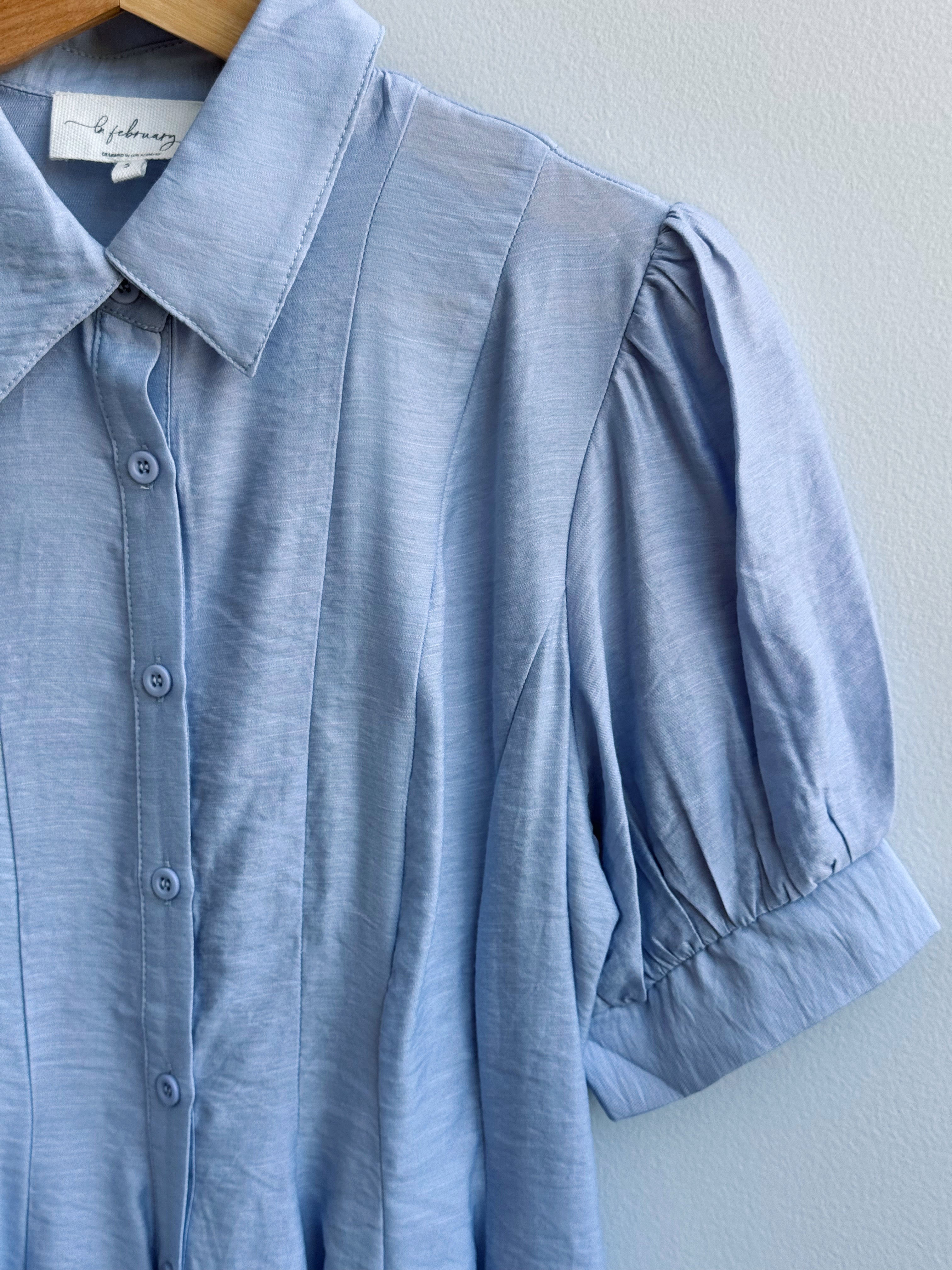 City Brunch Blouse - SANDY BLUE - willows clothing BLOUSE
