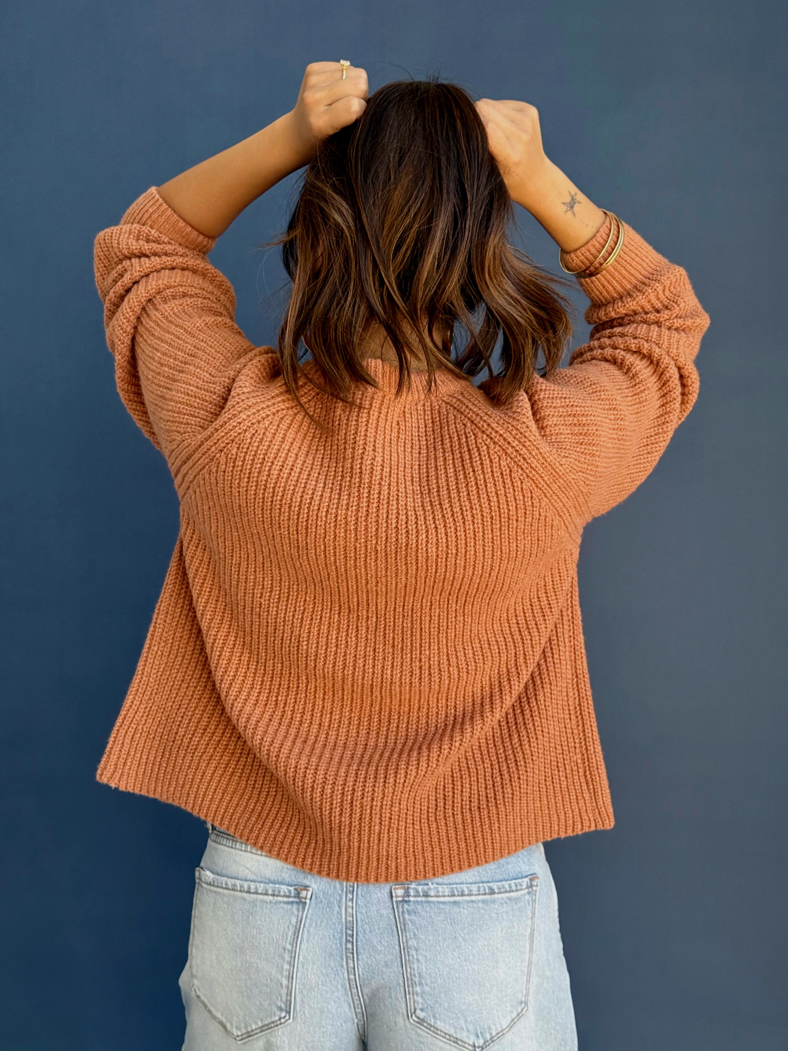 Class Act Cardigan - TERRACOTTA - willows clothing Cardigan