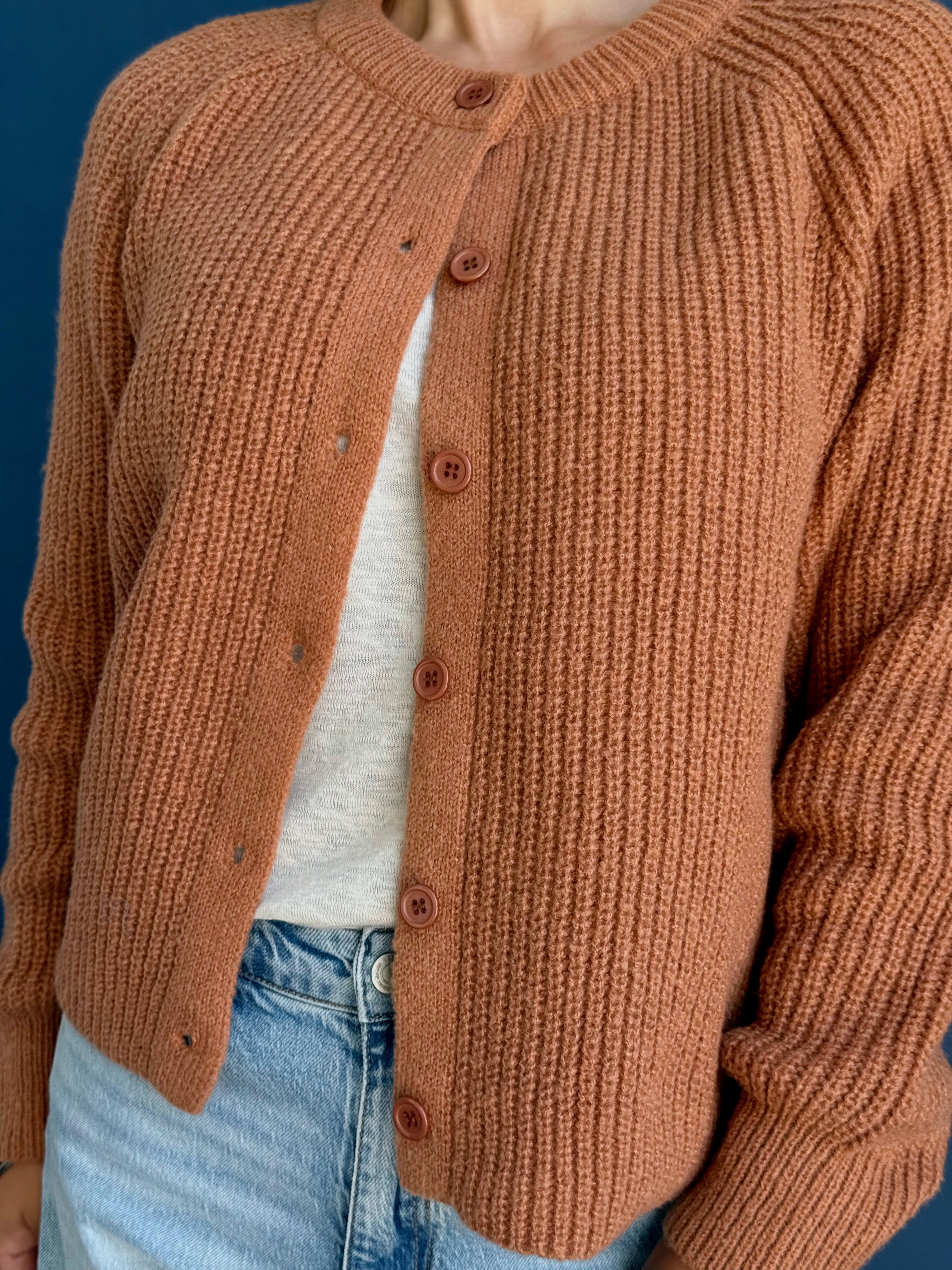 Class Act Cardigan - TERRACOTTA - willows clothing Cardigan