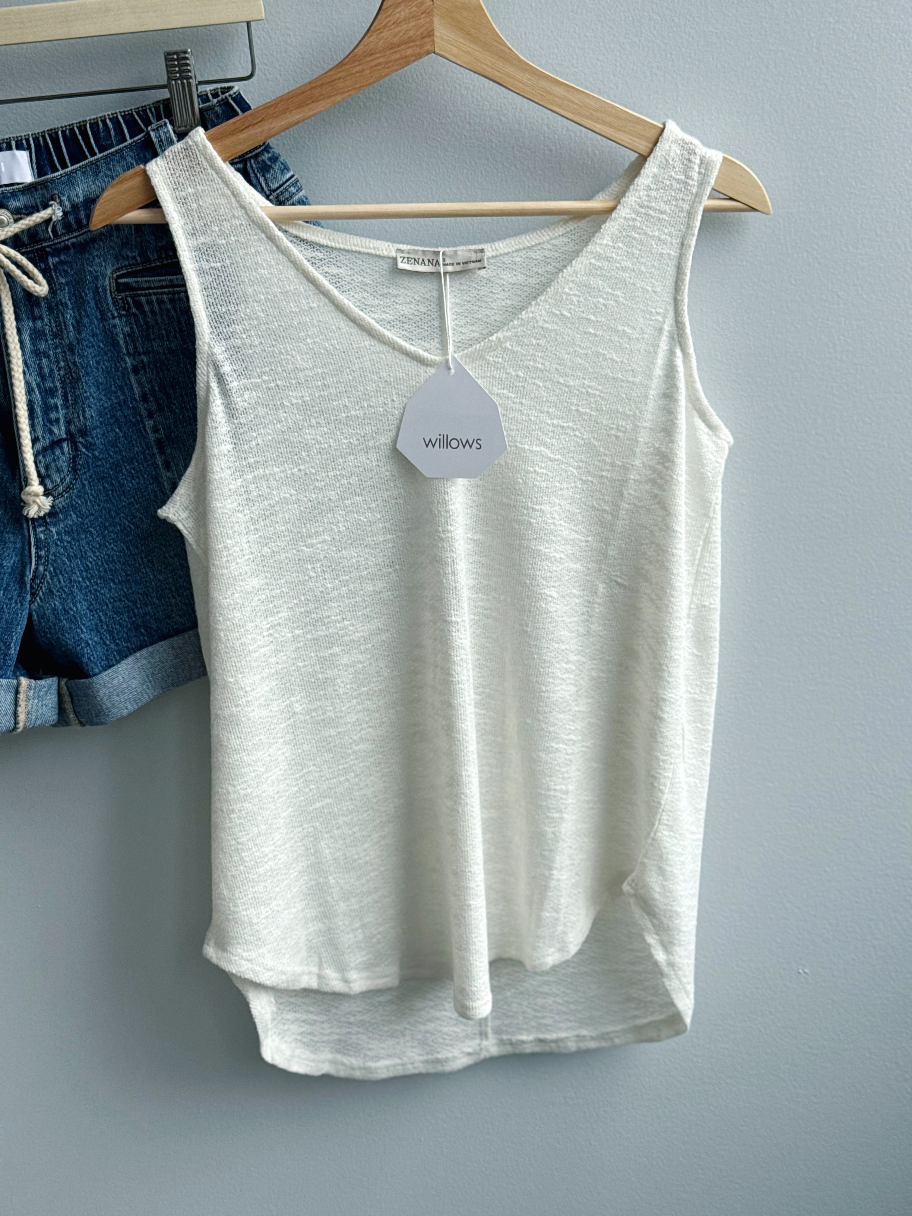Claudia Tank - IVORY - willows clothing TANKS