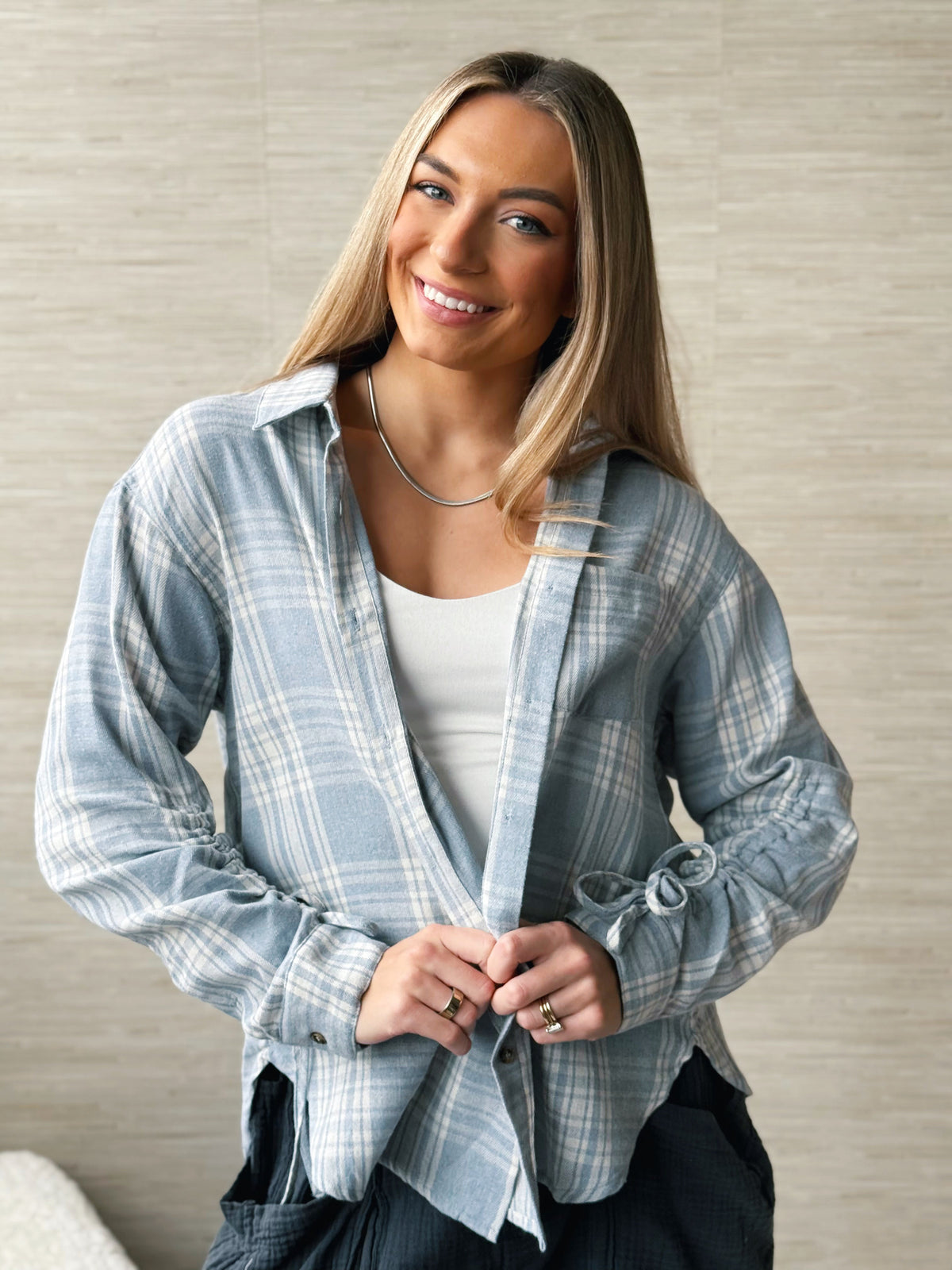 Cloud Cover Flannel - LT. DENIM BLUE - willows clothing L/S SHIRT