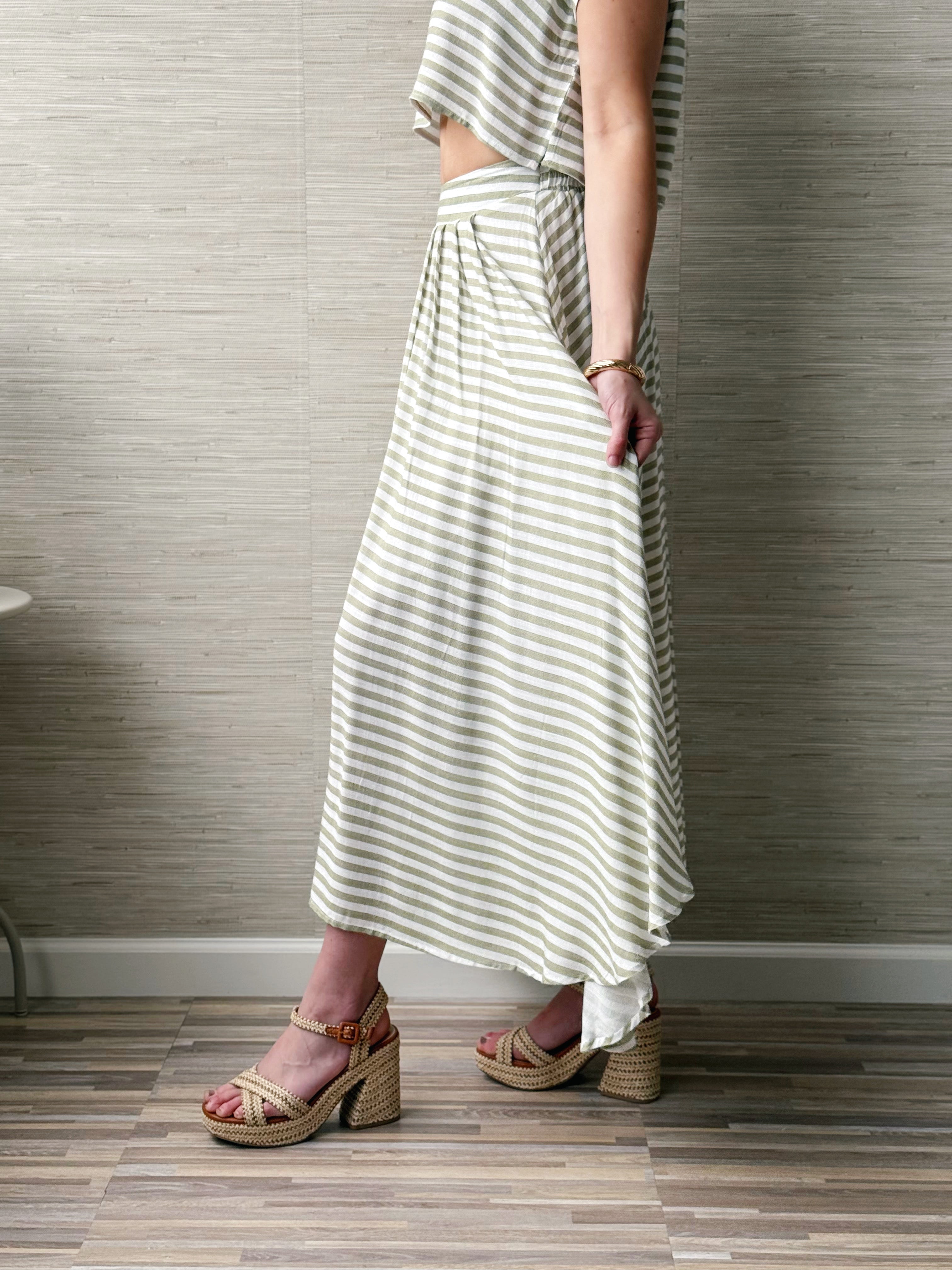 Clover Skirt - LIGHT OLIVE - willows clothing MIDI SKIRT