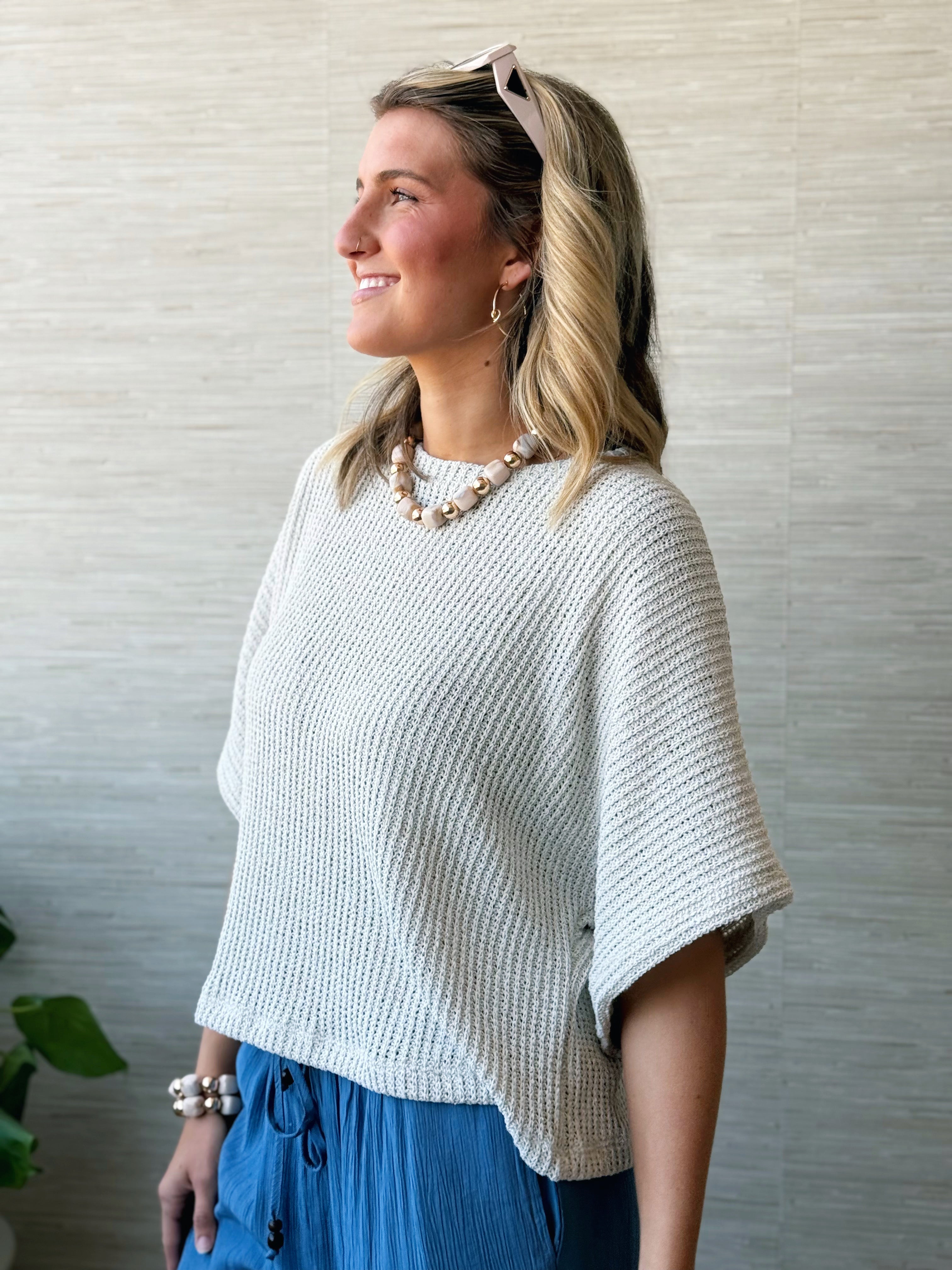 Codie Short Sleeve Sweater - NATURAL - willows clothing S/S SHIRT