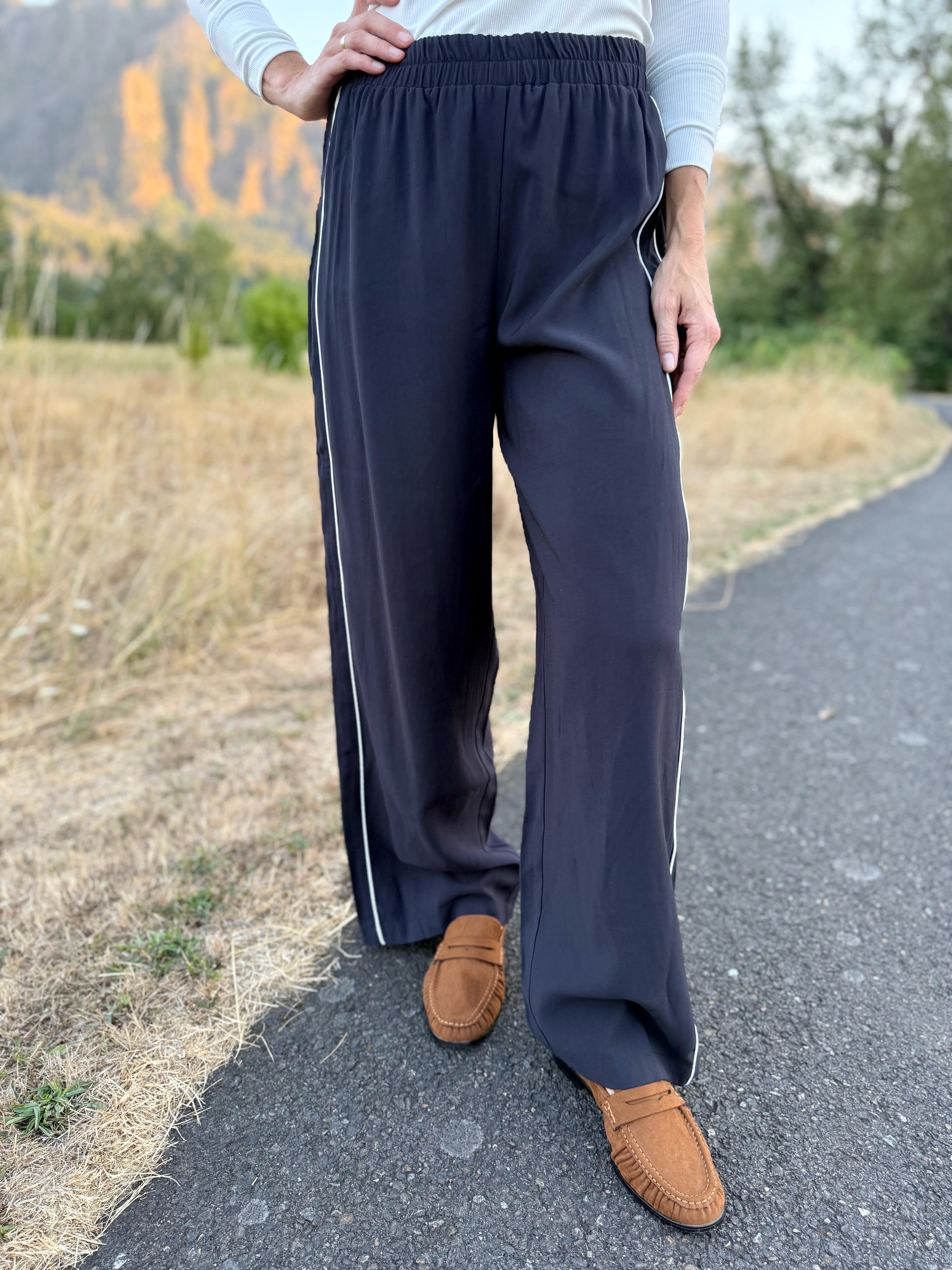 Coffee Run Pants - NAVY - willows clothing PANTS
