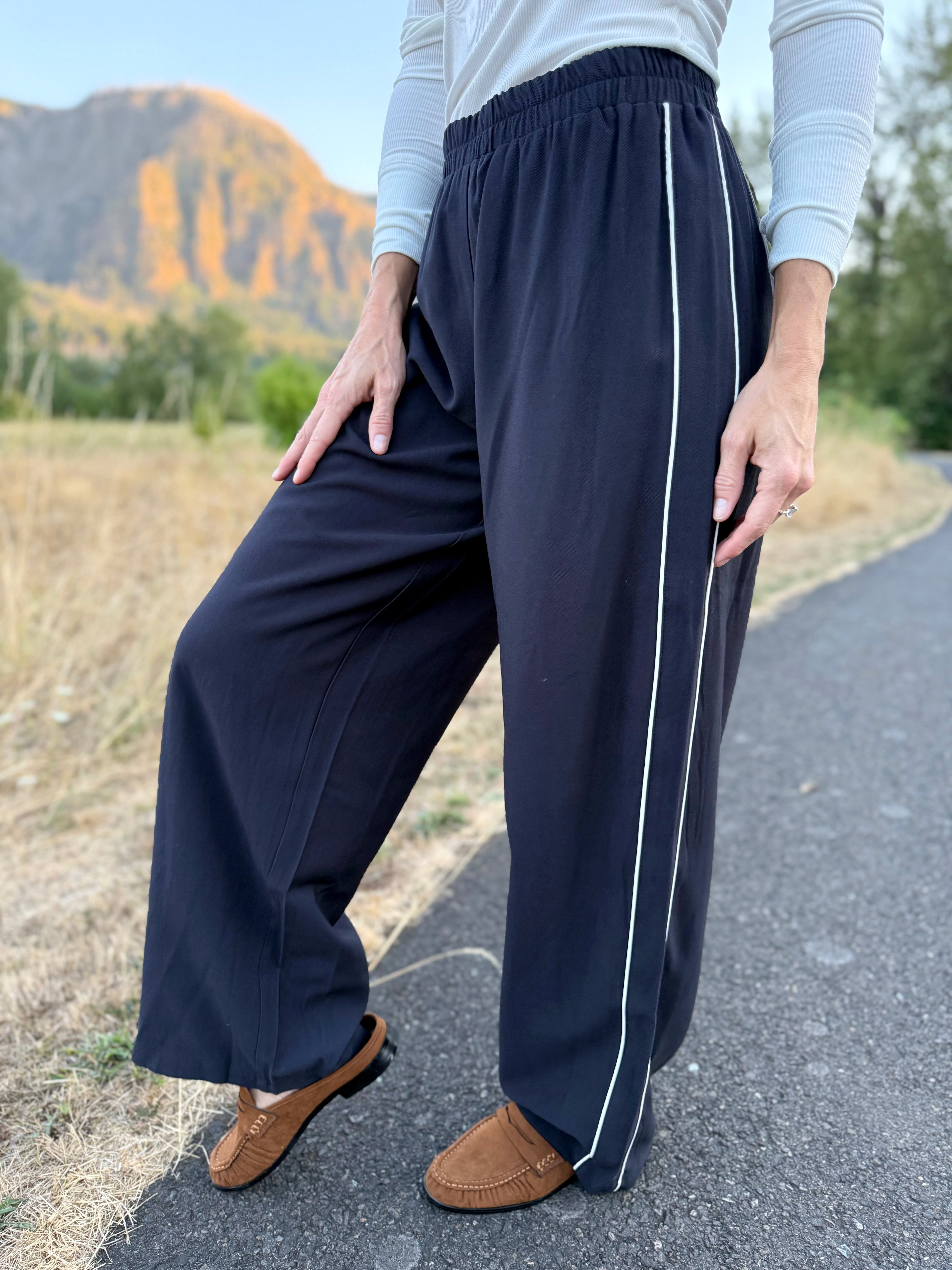 Coffee Run Pants - NAVY - willows clothing PANTS