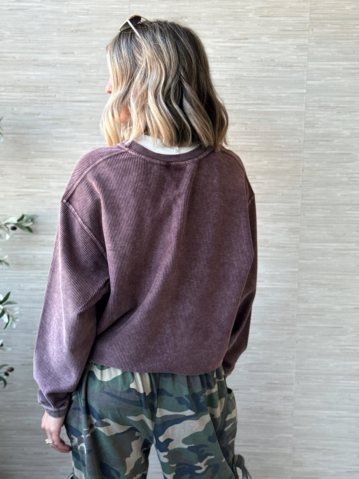 Coffee Weather Pullover - PLUM - willows clothing L/S SHIRT