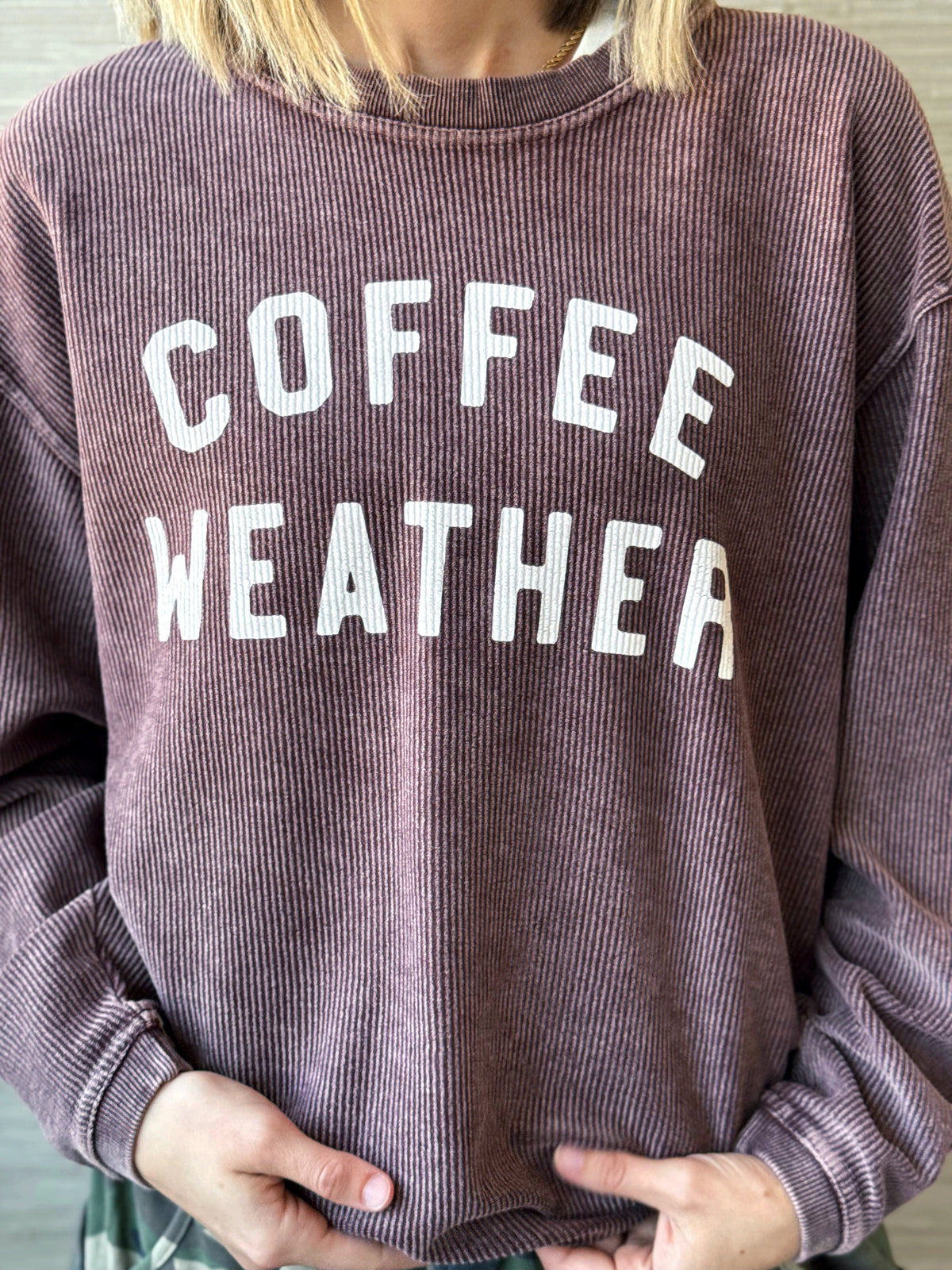 Coffee Weather Pullover - PLUM - willows clothing L/S SHIRT