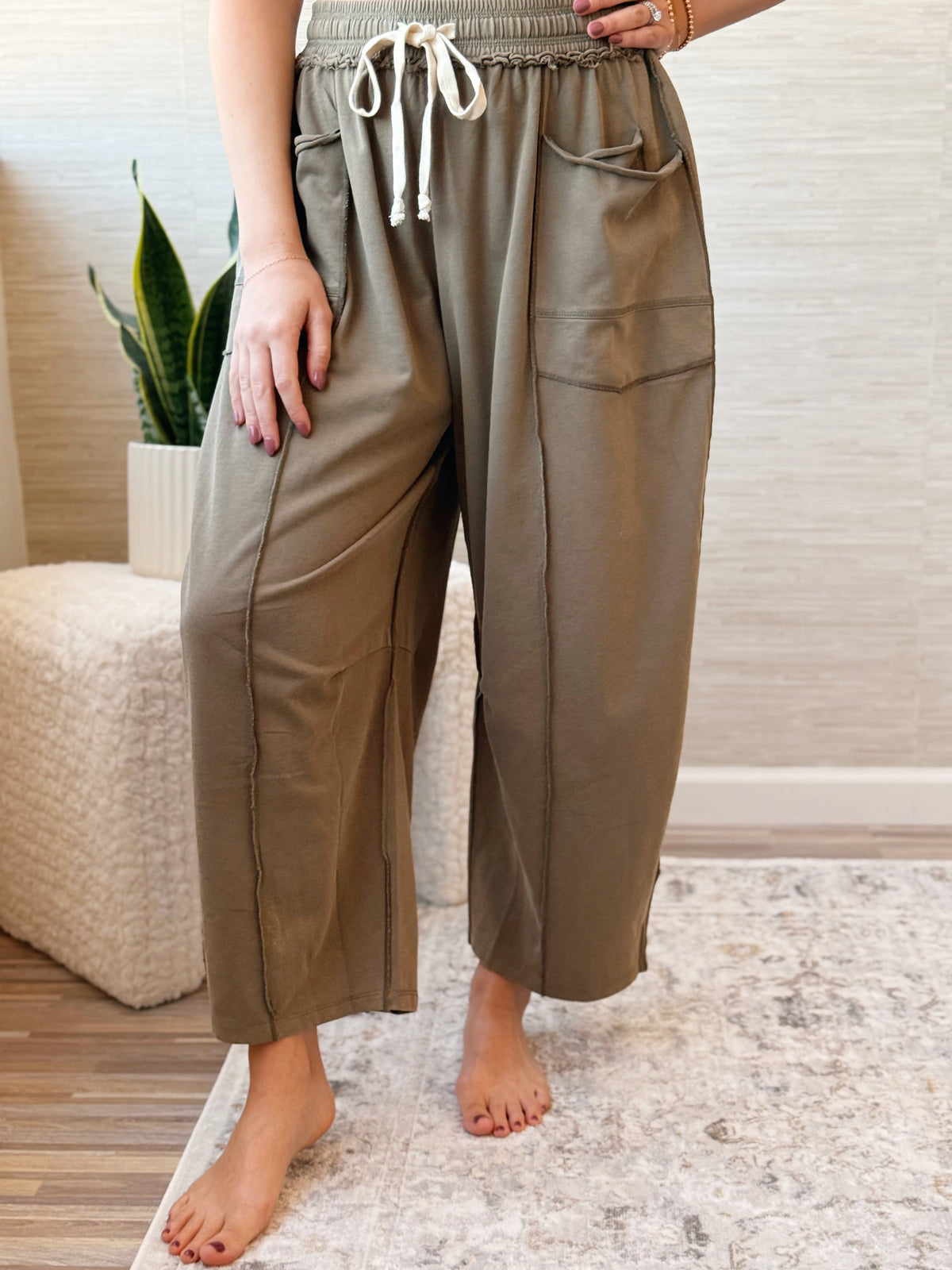 Colleen Sweatpants - WASHED OLIVE - willows clothing Sweatpants