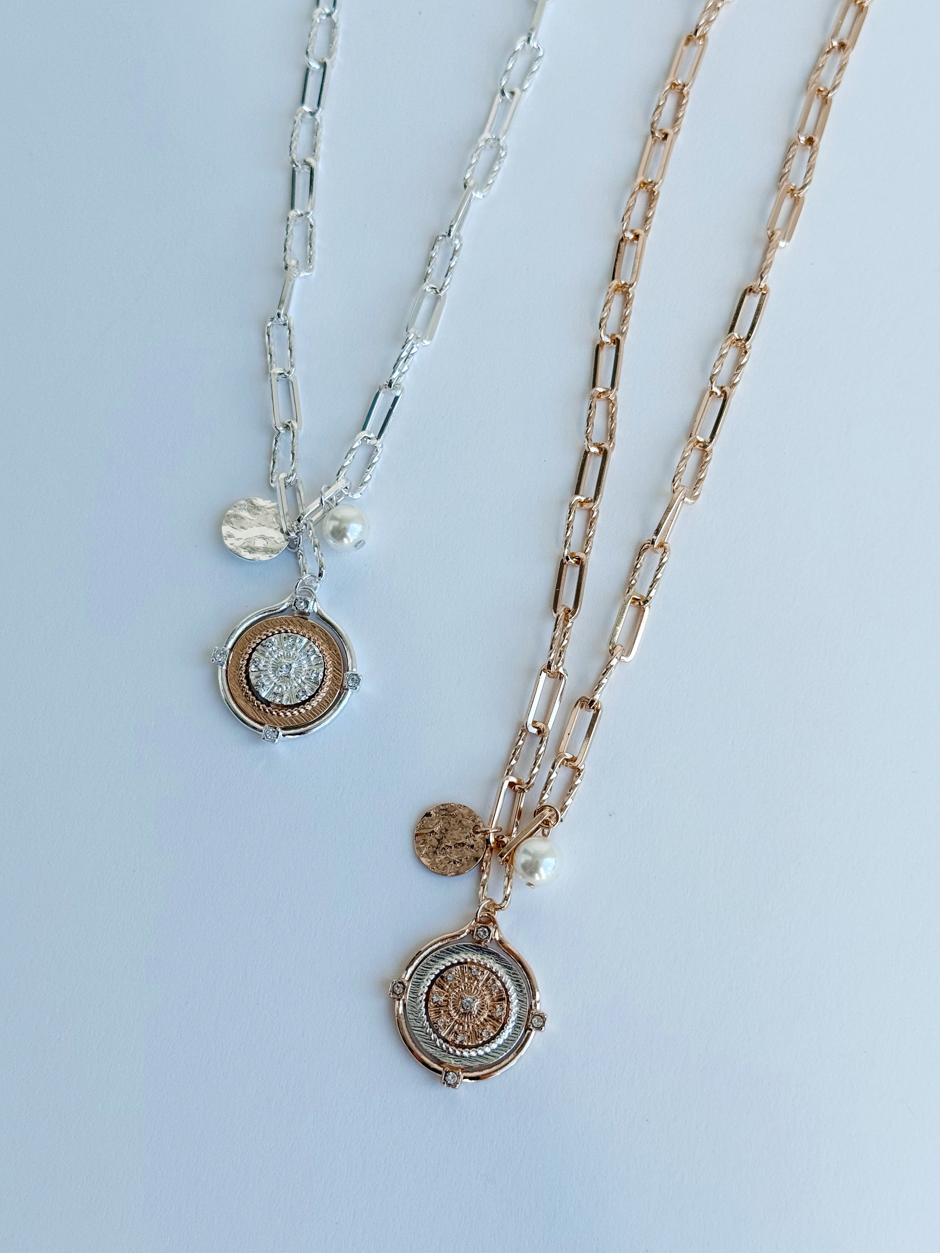 Compass Necklace - SILVER - willows clothing NECKLACE