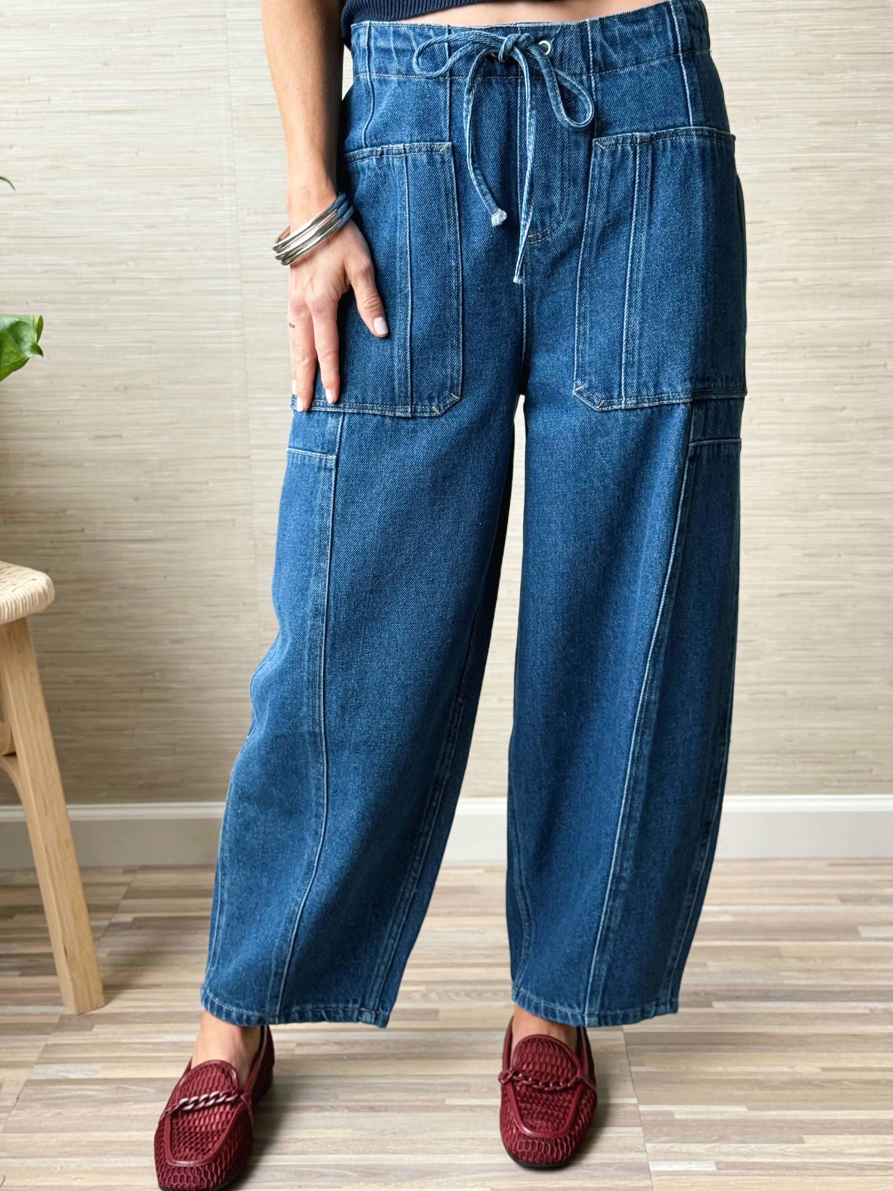 Conway Jean - BLUE - willows clothing BARREL JEAN